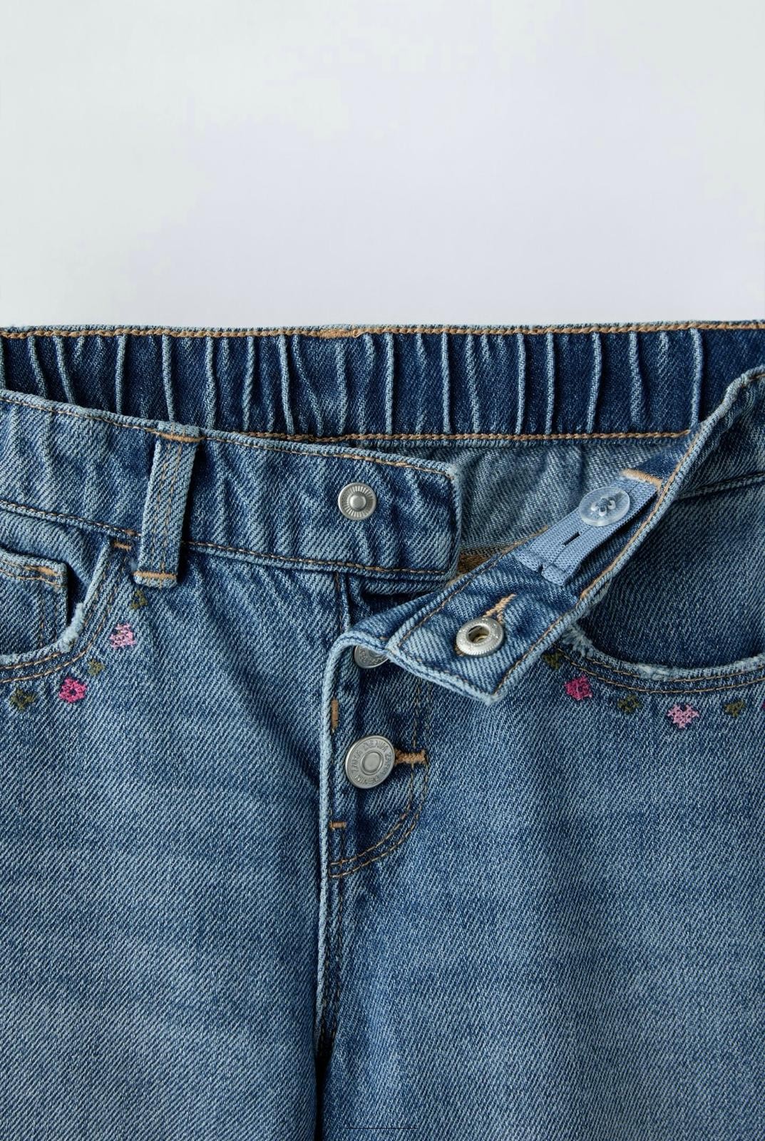 İŞLEMELİ CULOTTE DENIM JEAN