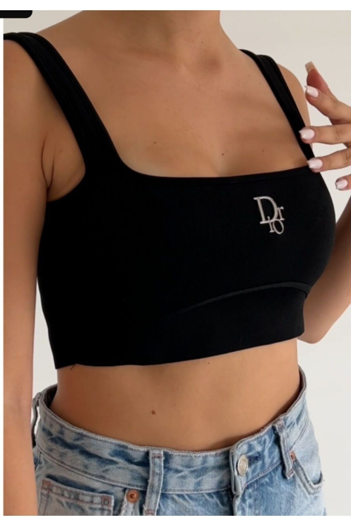 Dior Kadın Crop Siyah