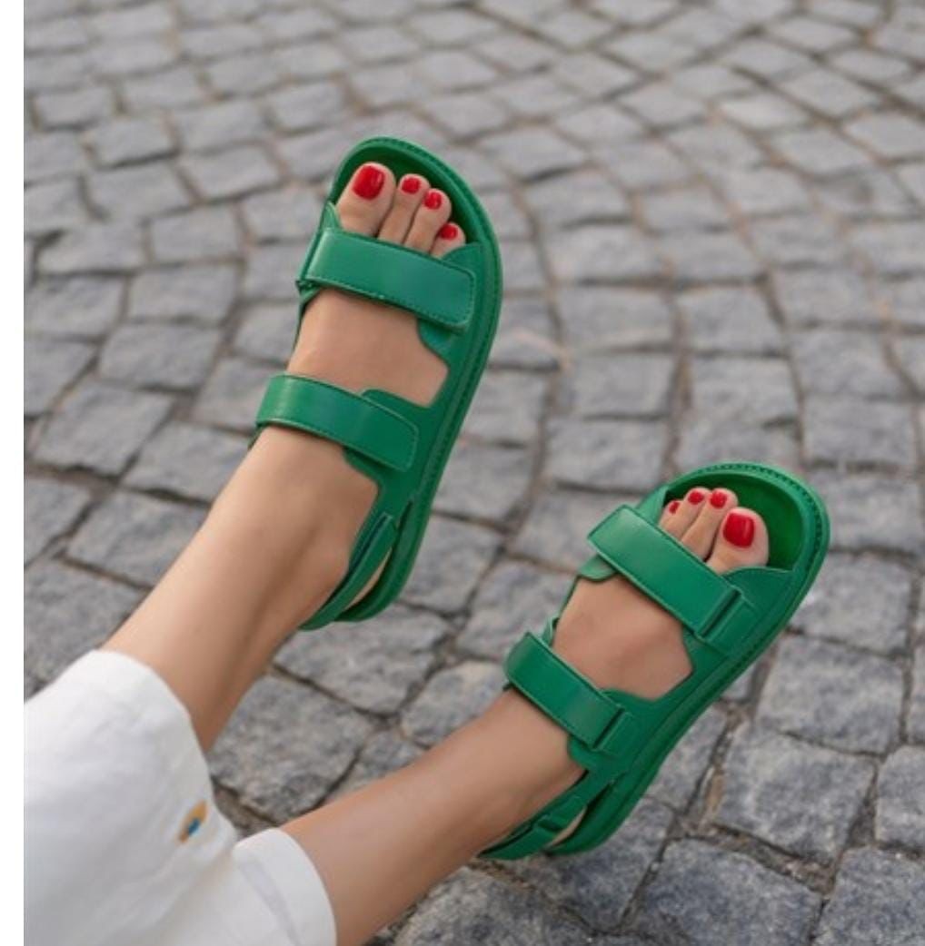 Sandalet Bantlı Yeşil Georgia