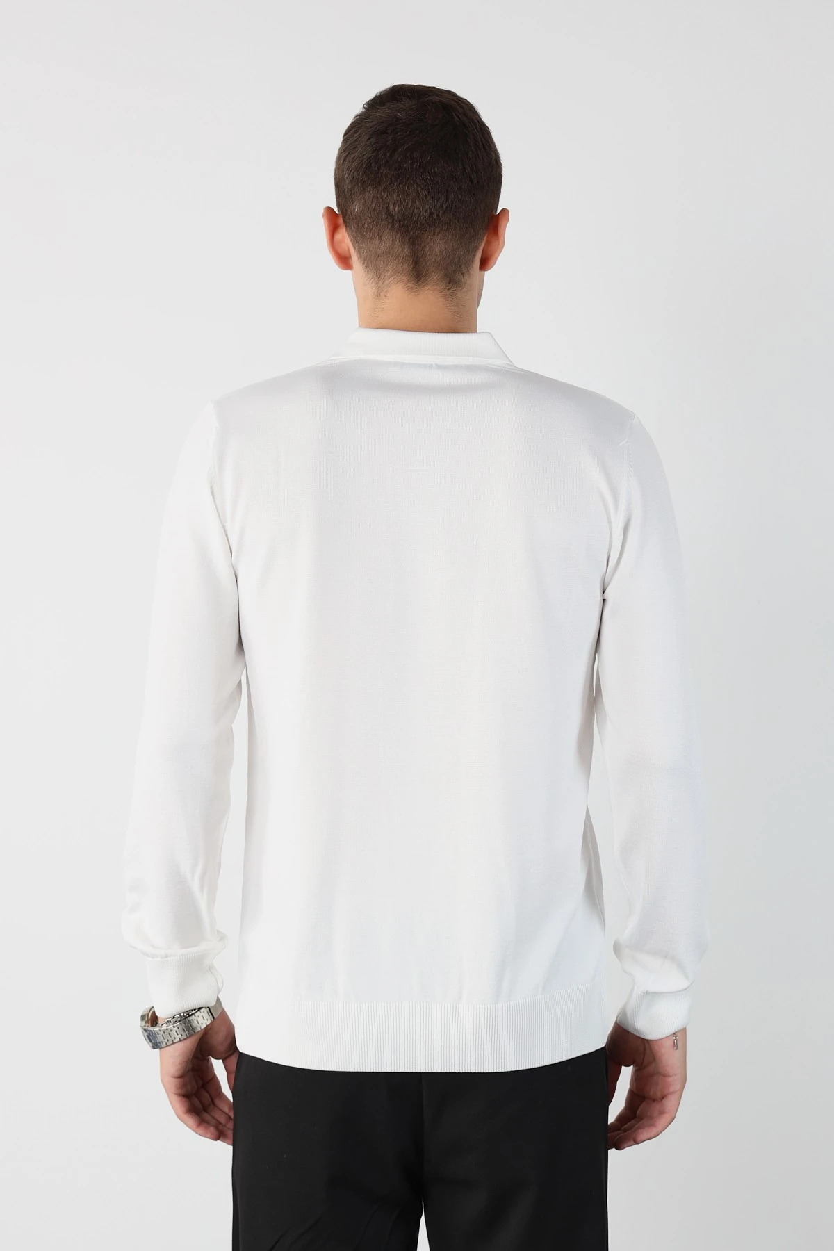 Erkek Polo Yaka Fermuarlı Merserize Triko