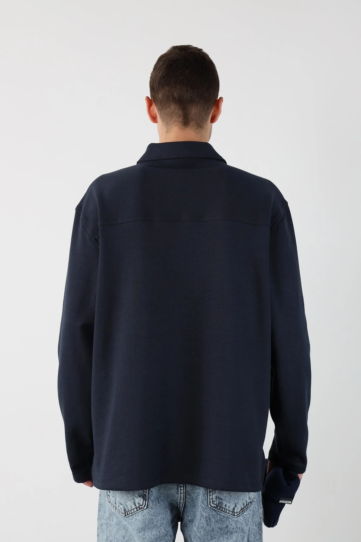 Yarım Fermuarlı Oversize Erkek Sweatshirt