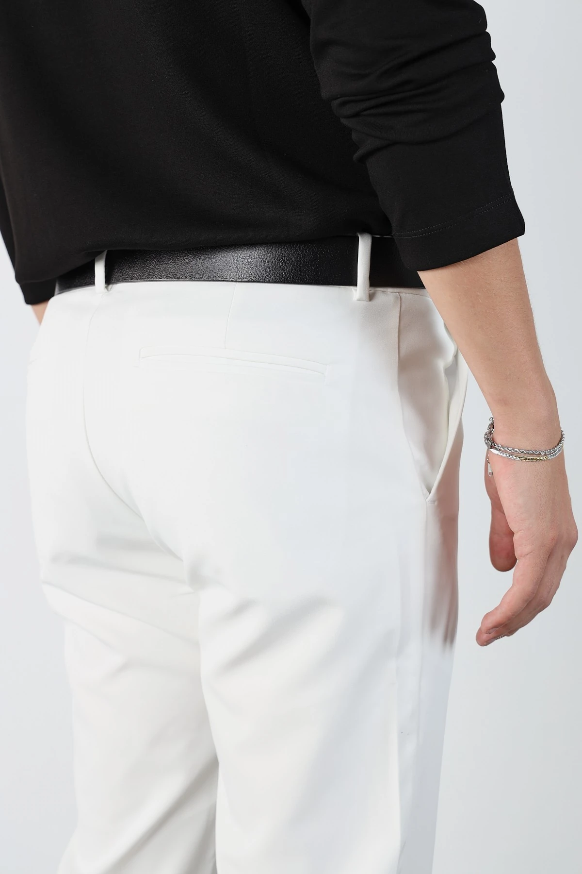 Gizli Bel Lastikli Esnek Kumaş Slim Fit Pantolon