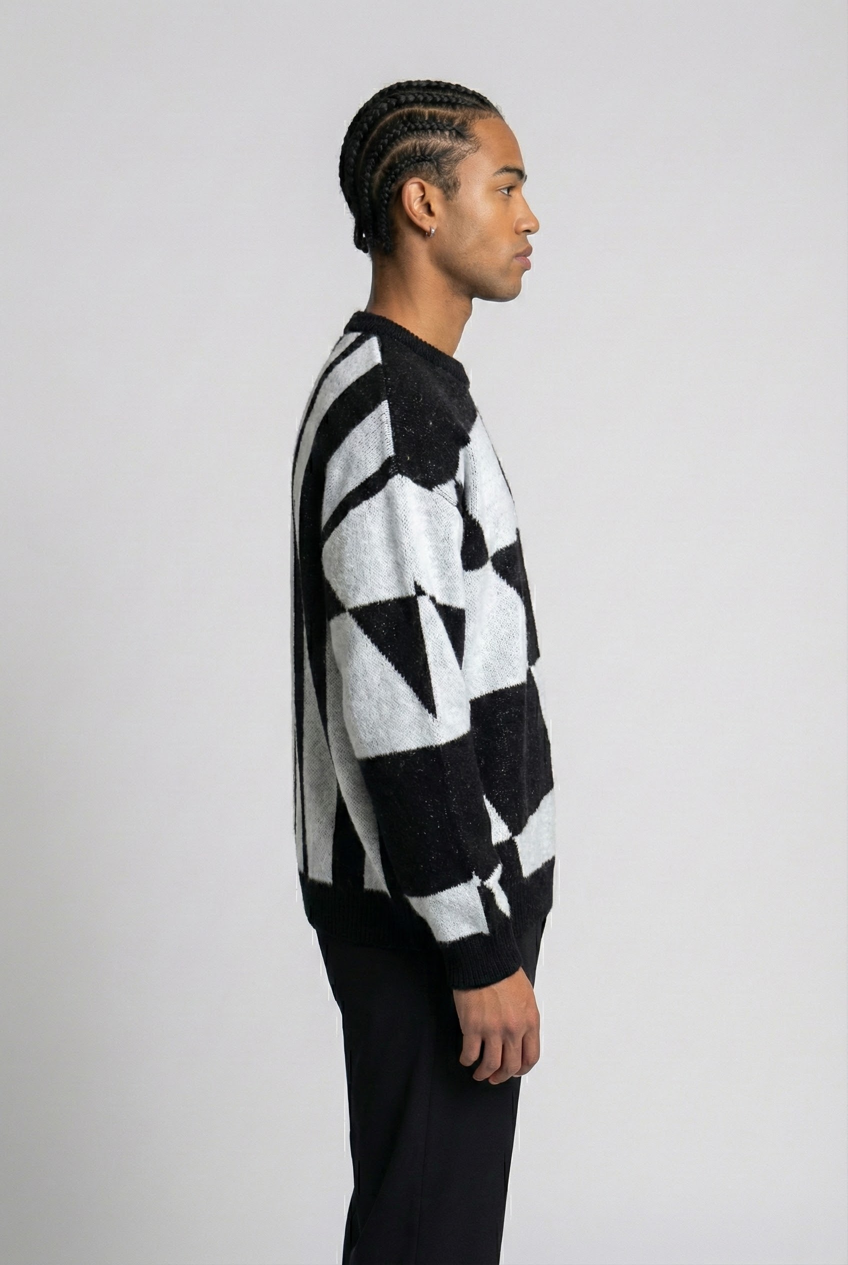 Zigzag Bloklu Oversize Kazak