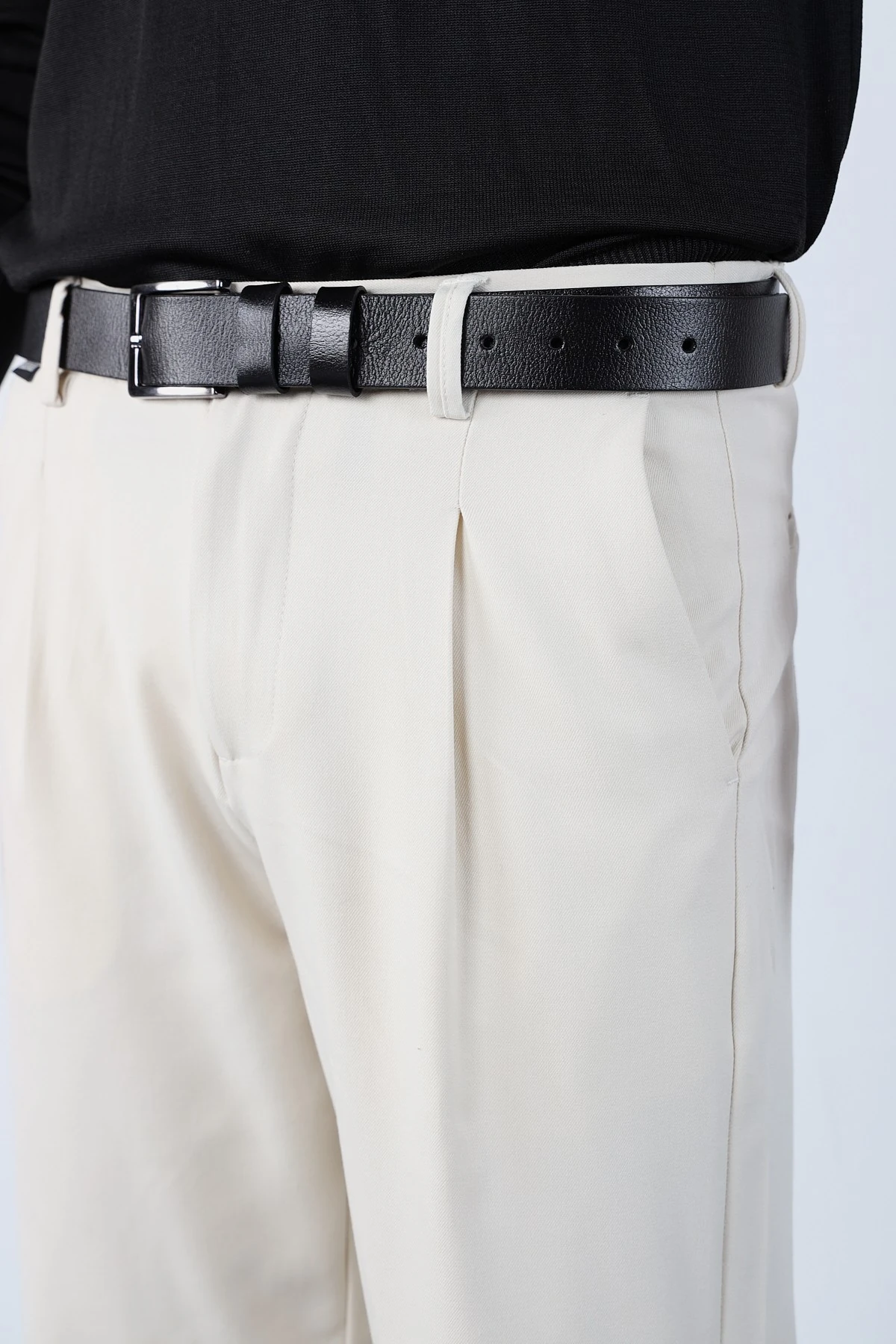 Tek Pile Bel Lastikli Baggy Erkek Kumaş Pantolon