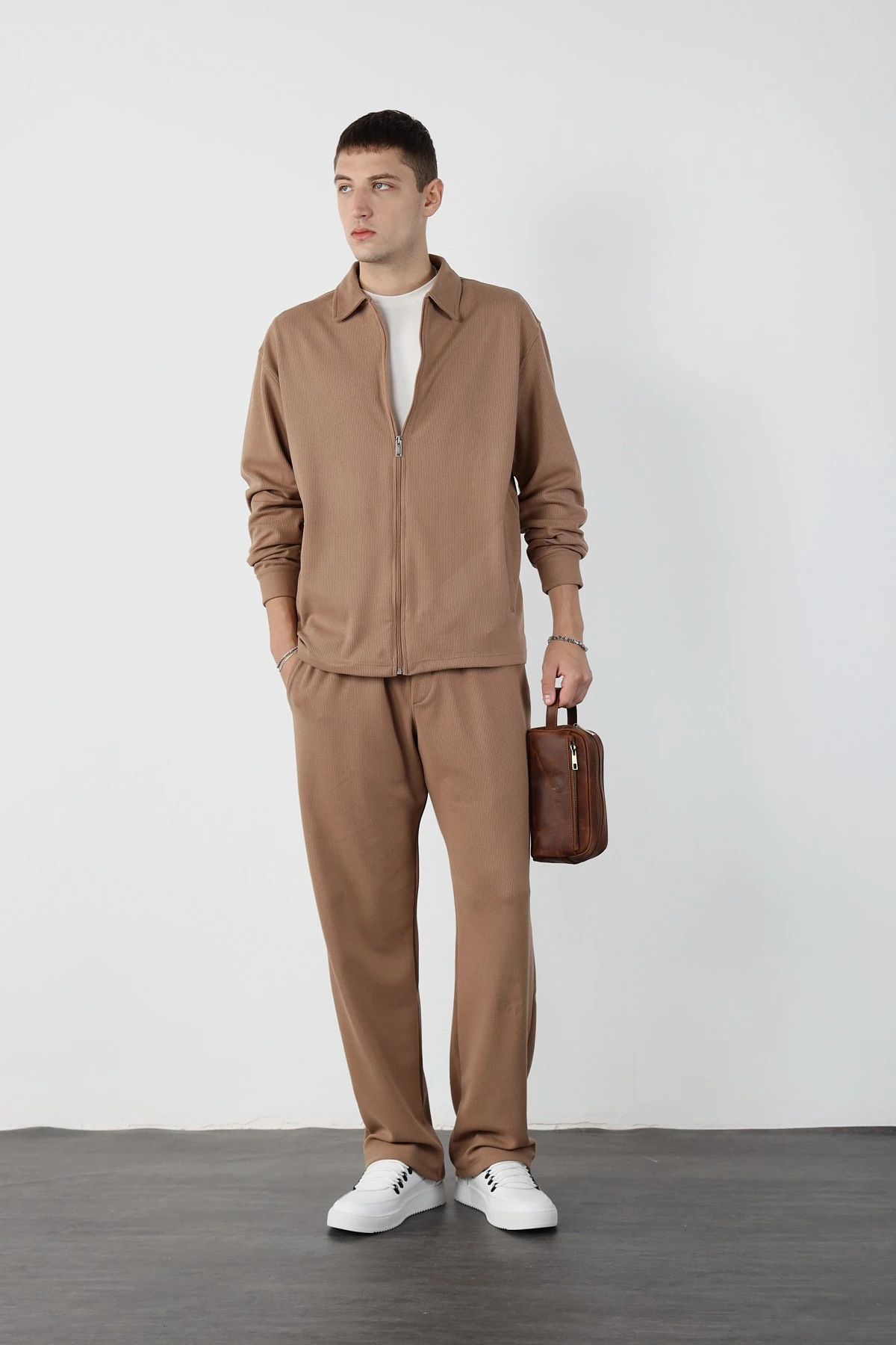 Oversize Fermuarlı Ottoman Sweatshirt