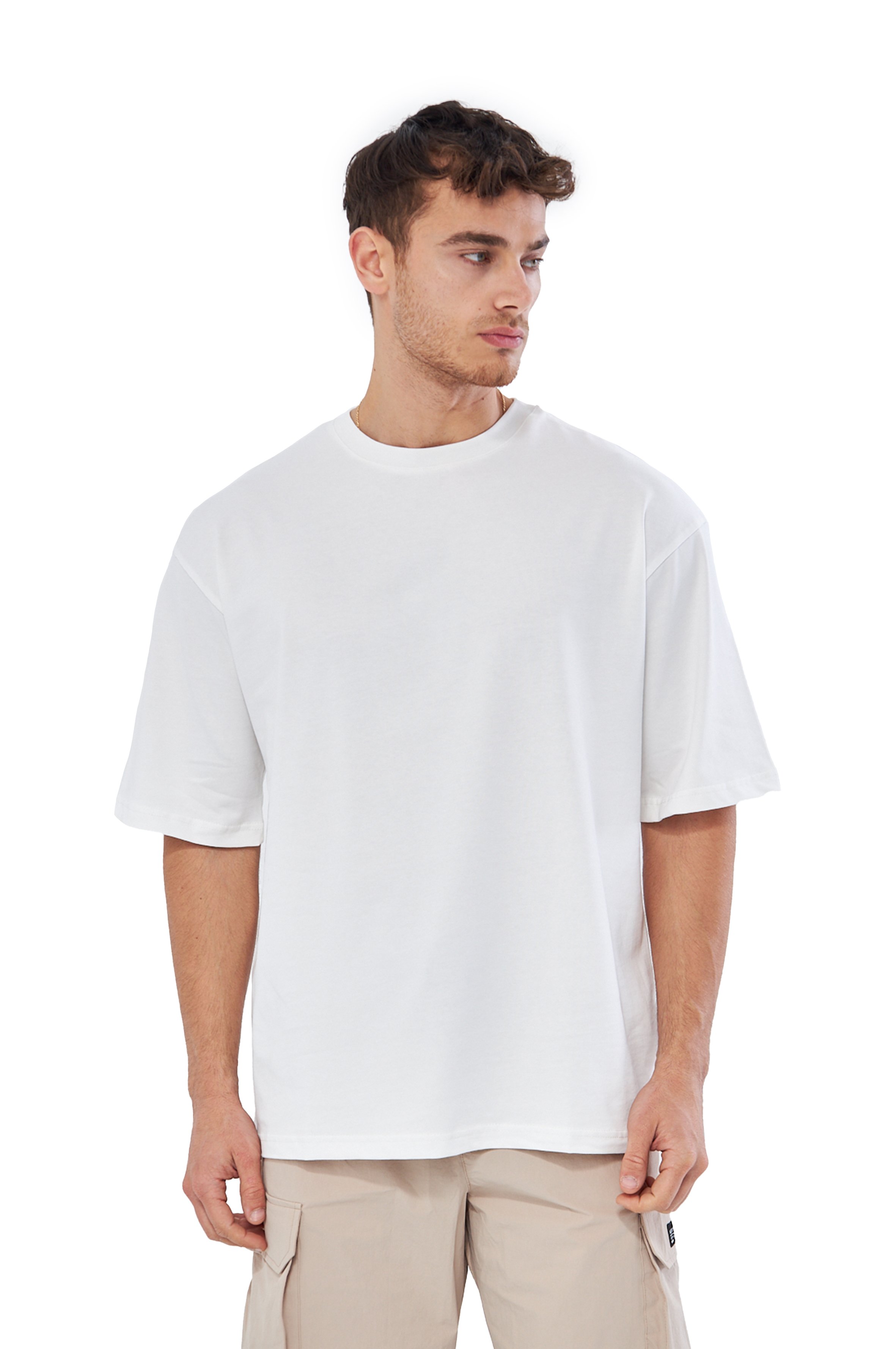 MESFENO ERKEK BASIC OVERSIZE  FIT TSHIRT - Beyaz