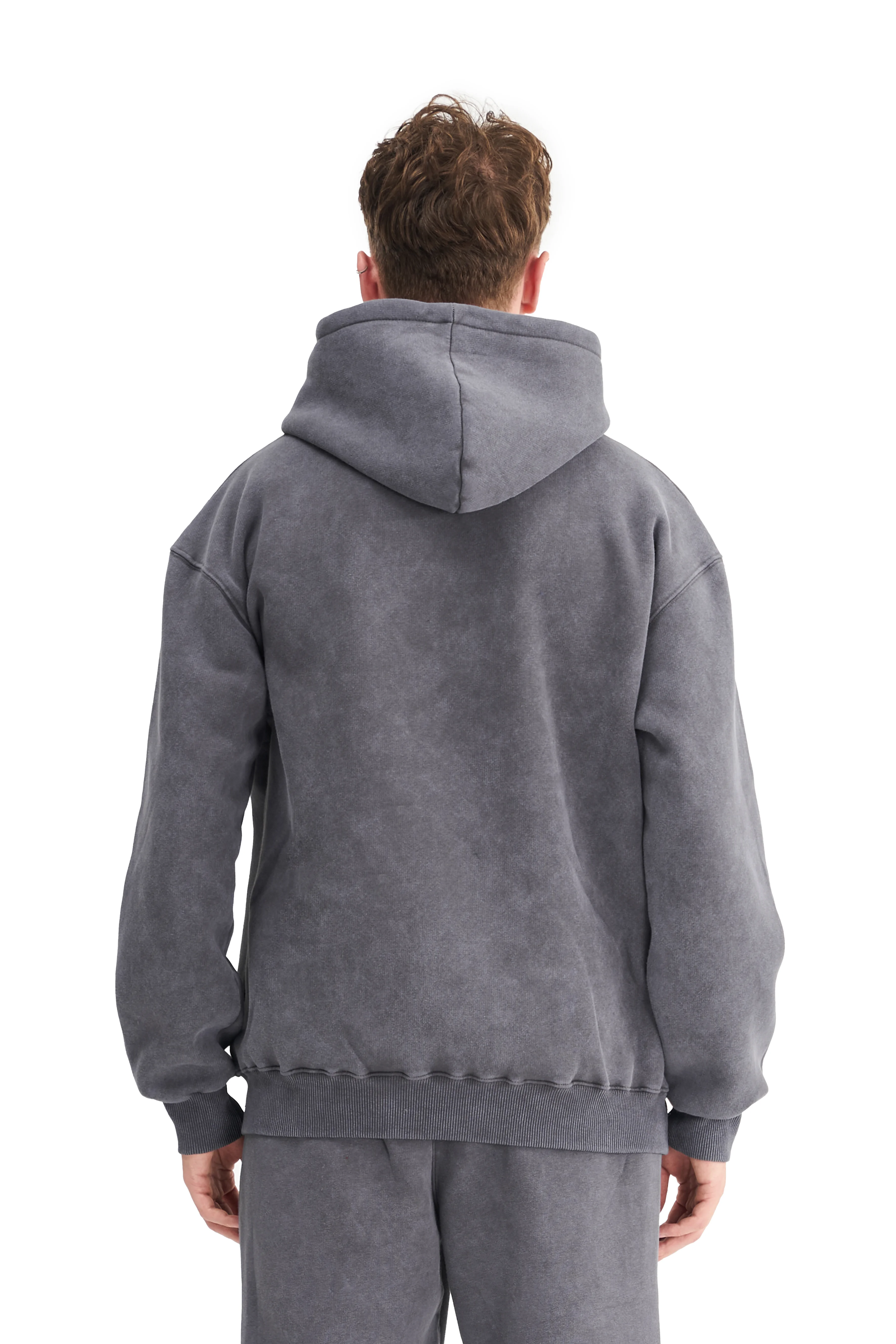 Mesfeno Erkek Oversize Şardonlu Kapüşonlu Yıkamalı Sweatshirt