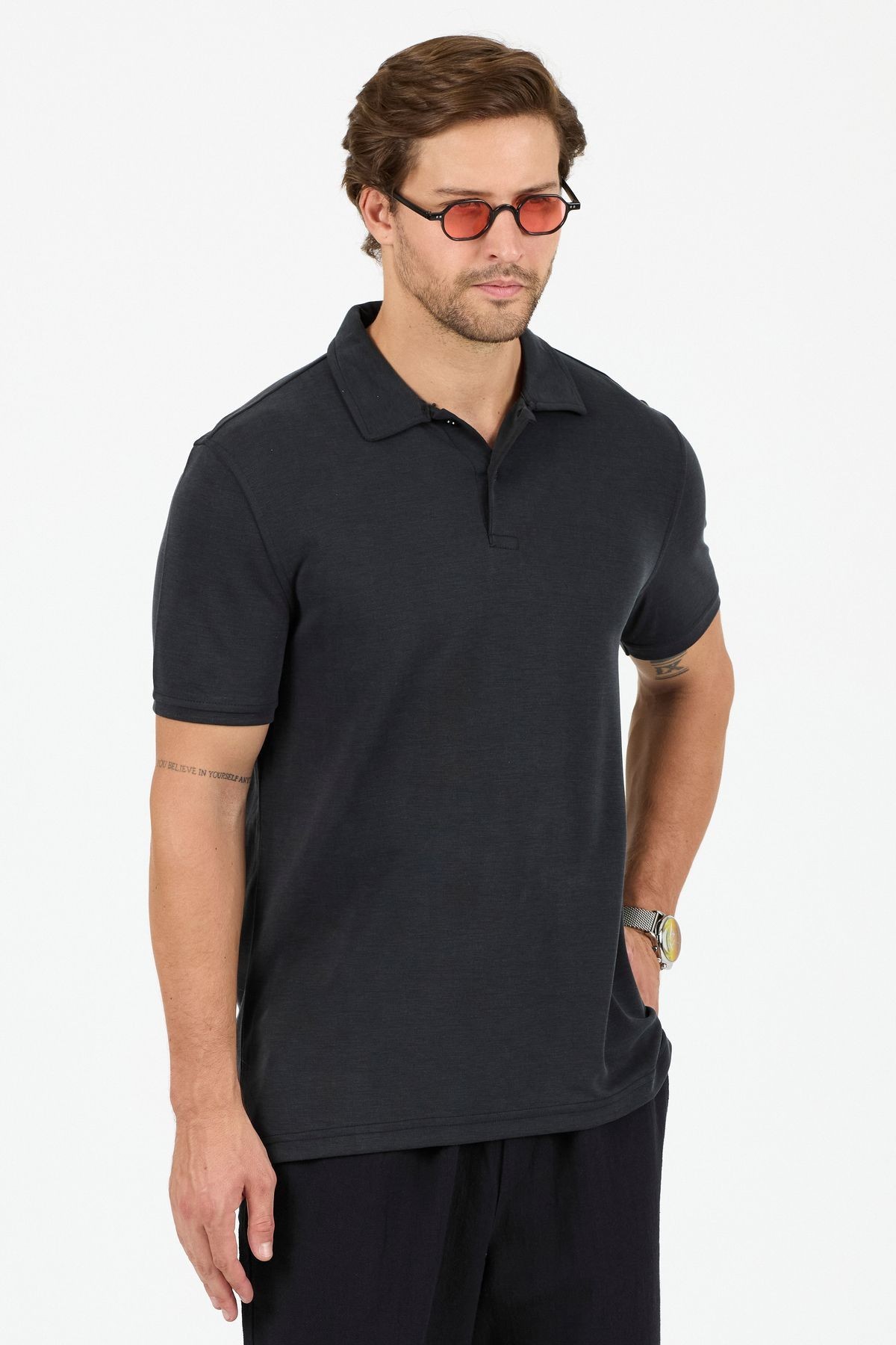 Modal Kumaş Polo Yaka Regular T-Shirt