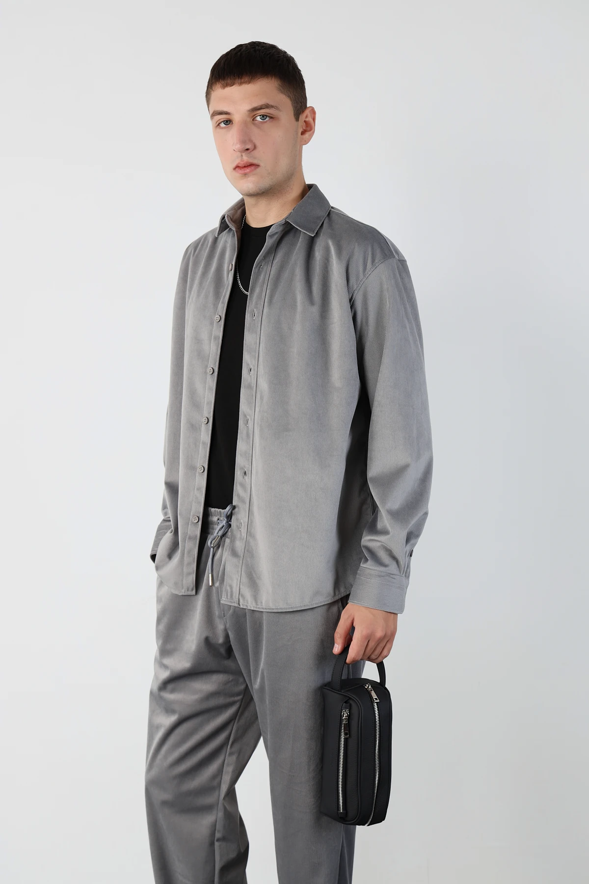 Şehir Stili Kadife Kumaş Alt Üst Takım