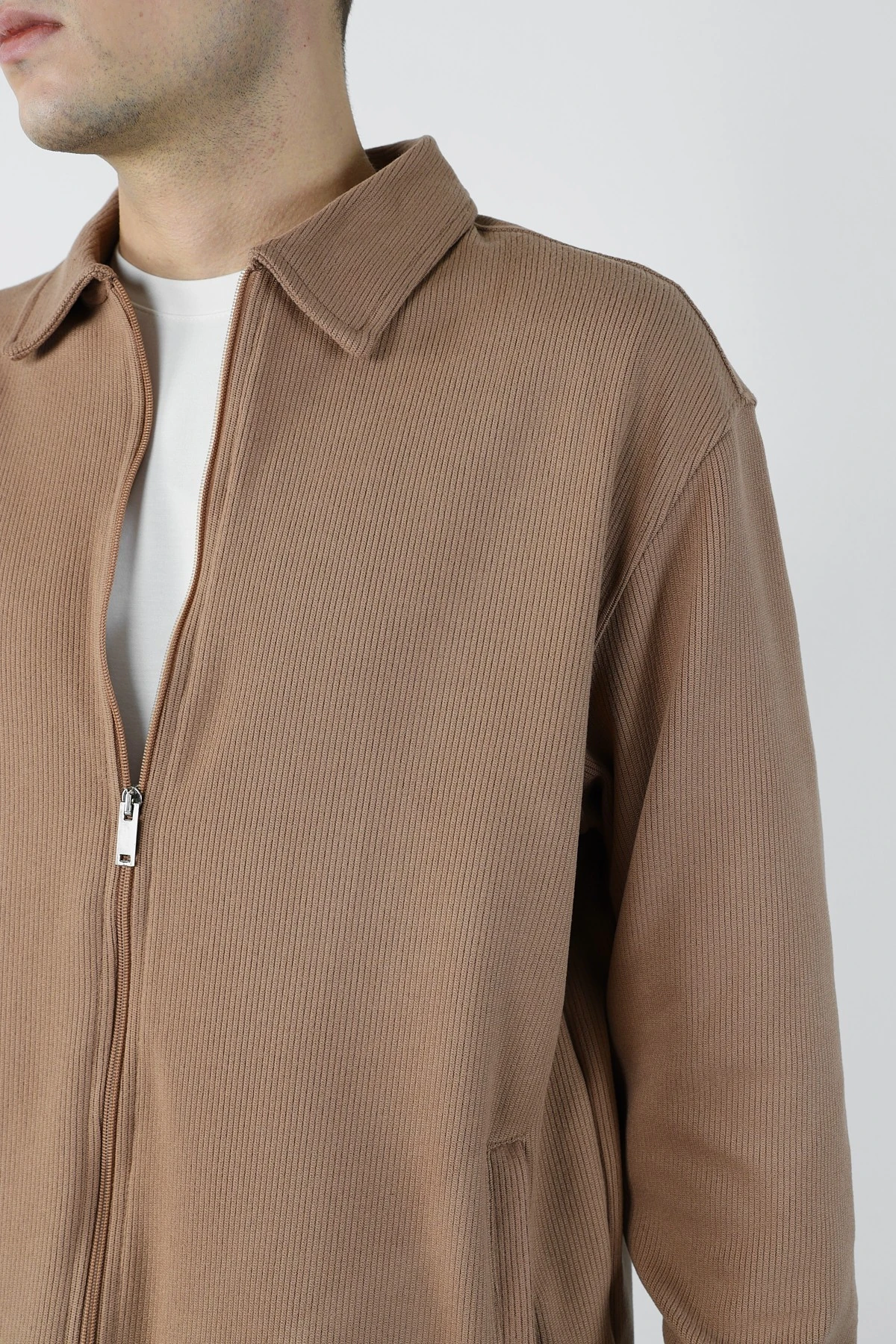 Oversize Fermuarlı Ottoman Sweatshirt