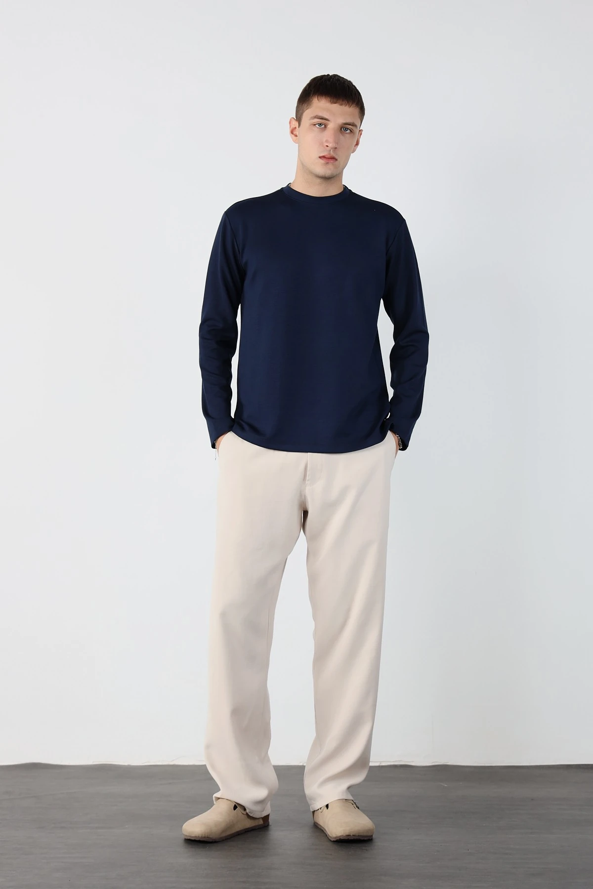 Regular Esnek Modal Kumaş Erkek Sweatshirt