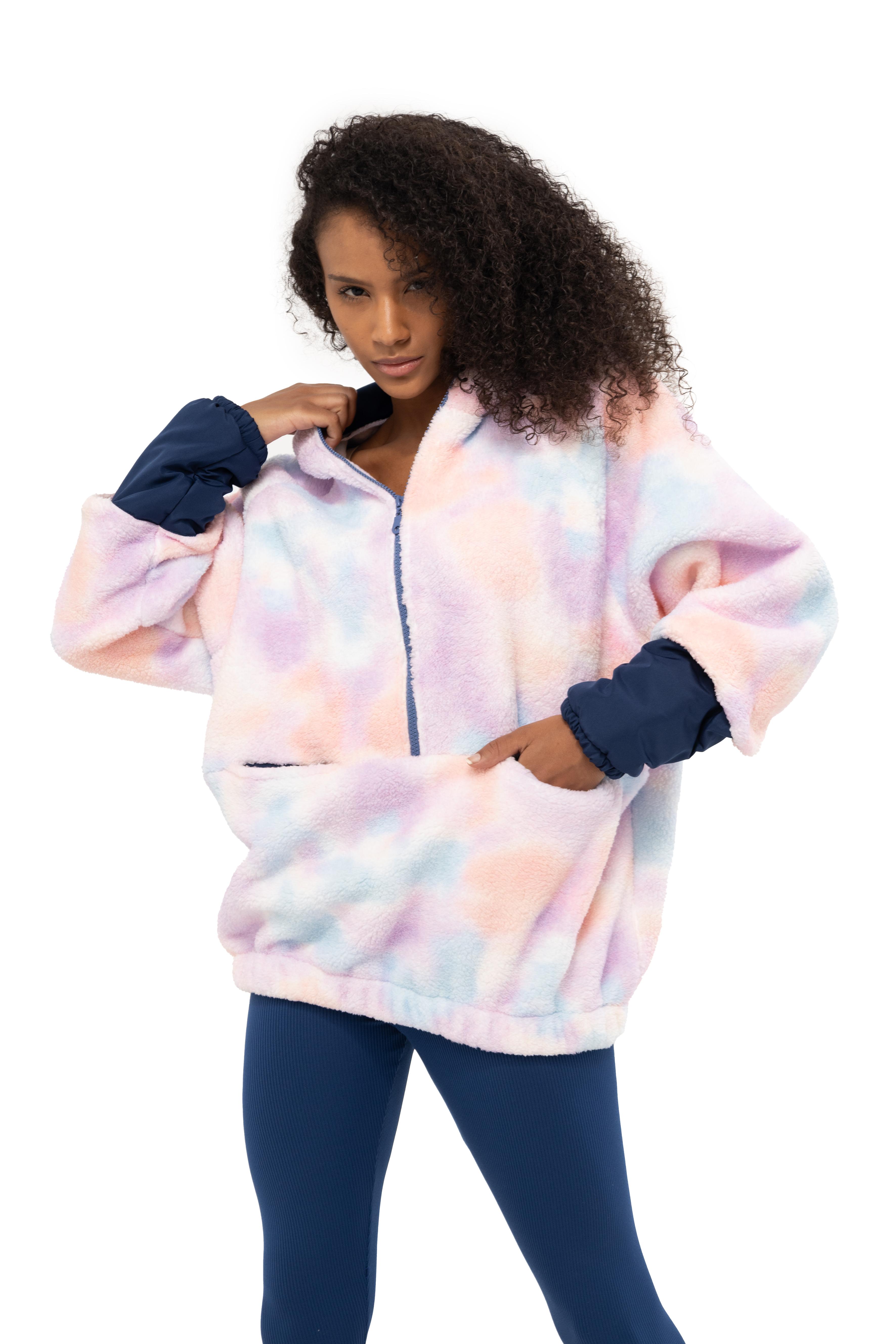 Mesfeno Oversize Peluş Welsoft Yarım Fermuarlı Kadın Sweatshirt