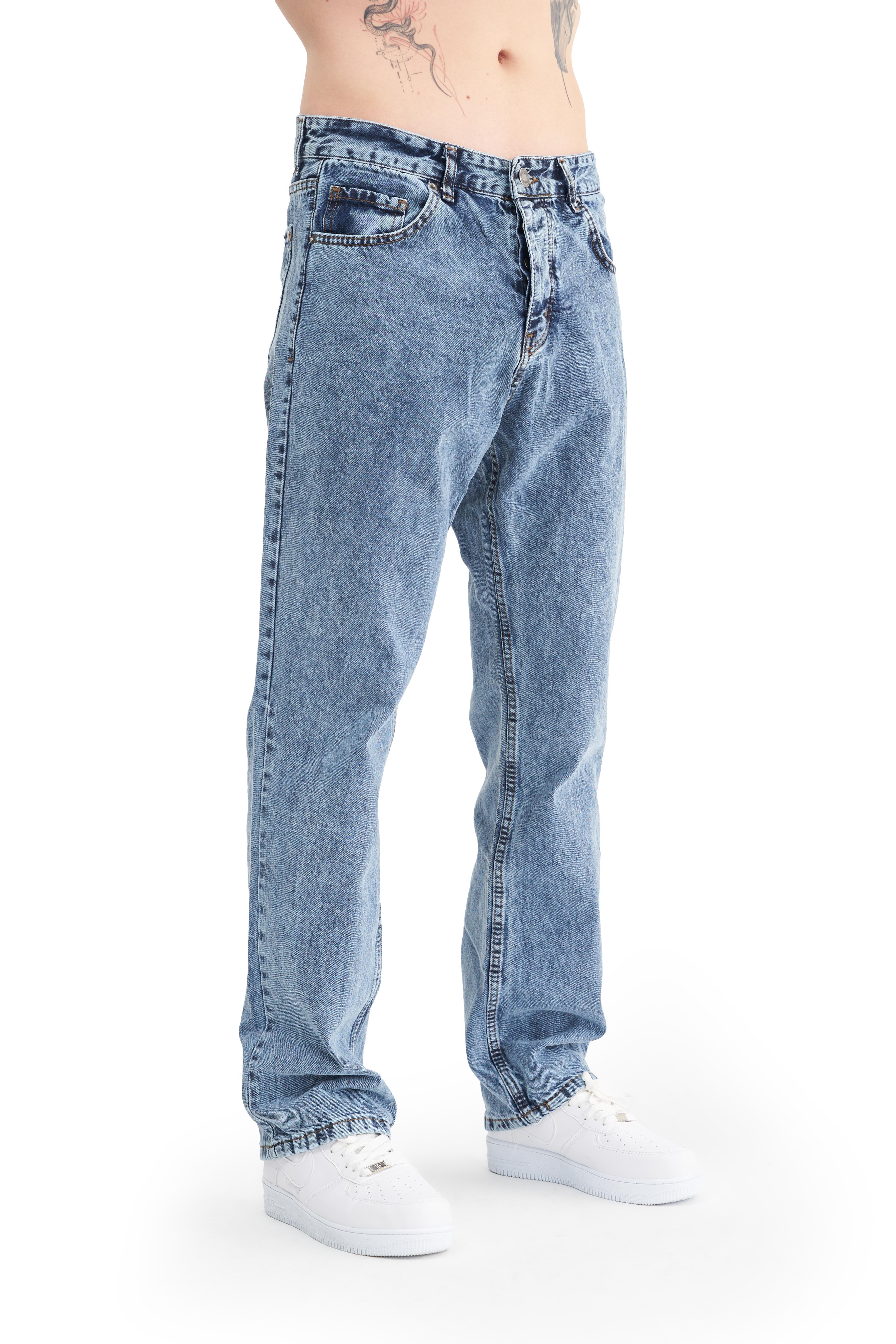 Mesfeno Erkek Basic Baggy Bol Kesim Denim Pantolon