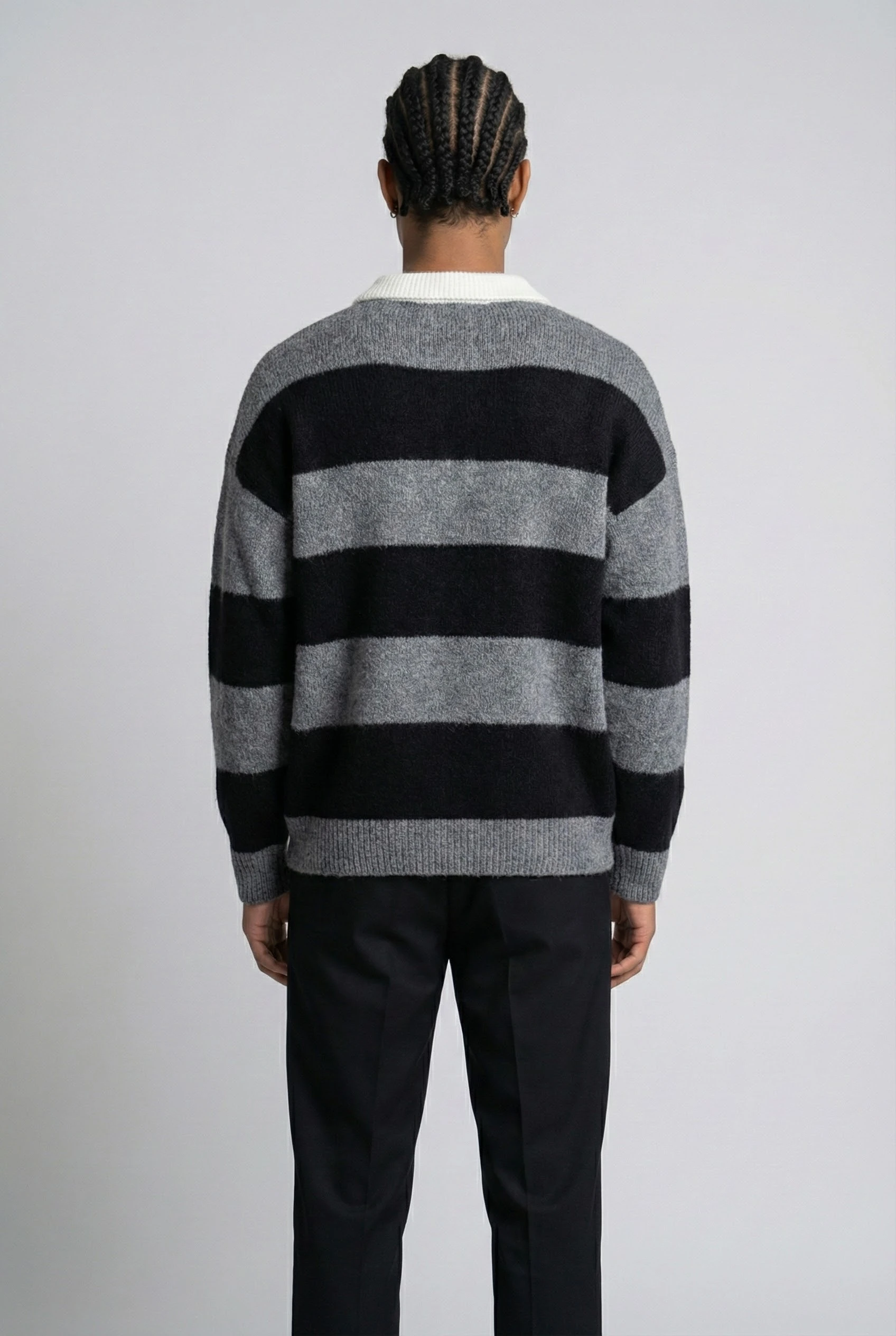 Pamuklu Oversize Çizgili Kazak