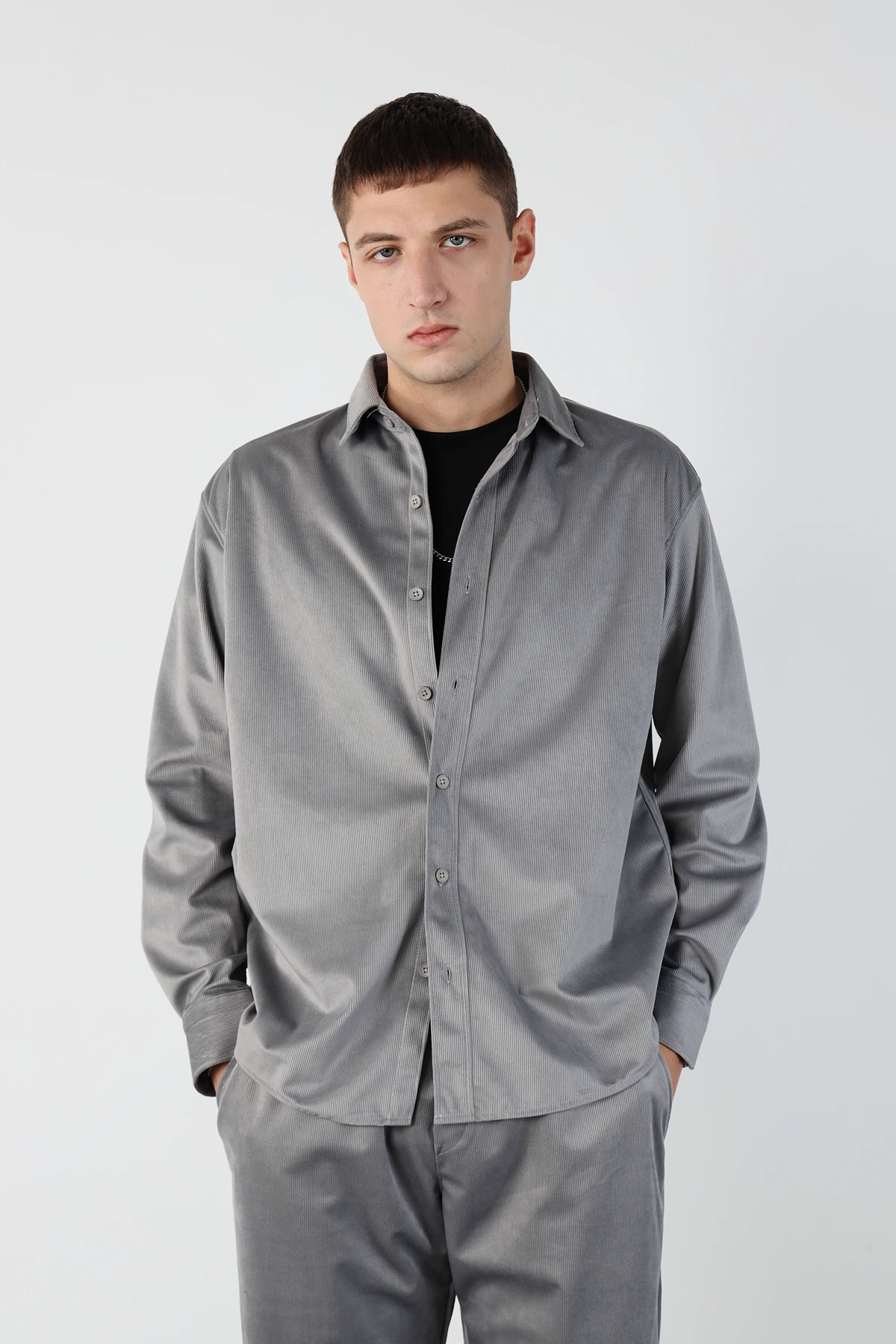 Şehir Stili Kadife Kumaş Alt Üst Takım