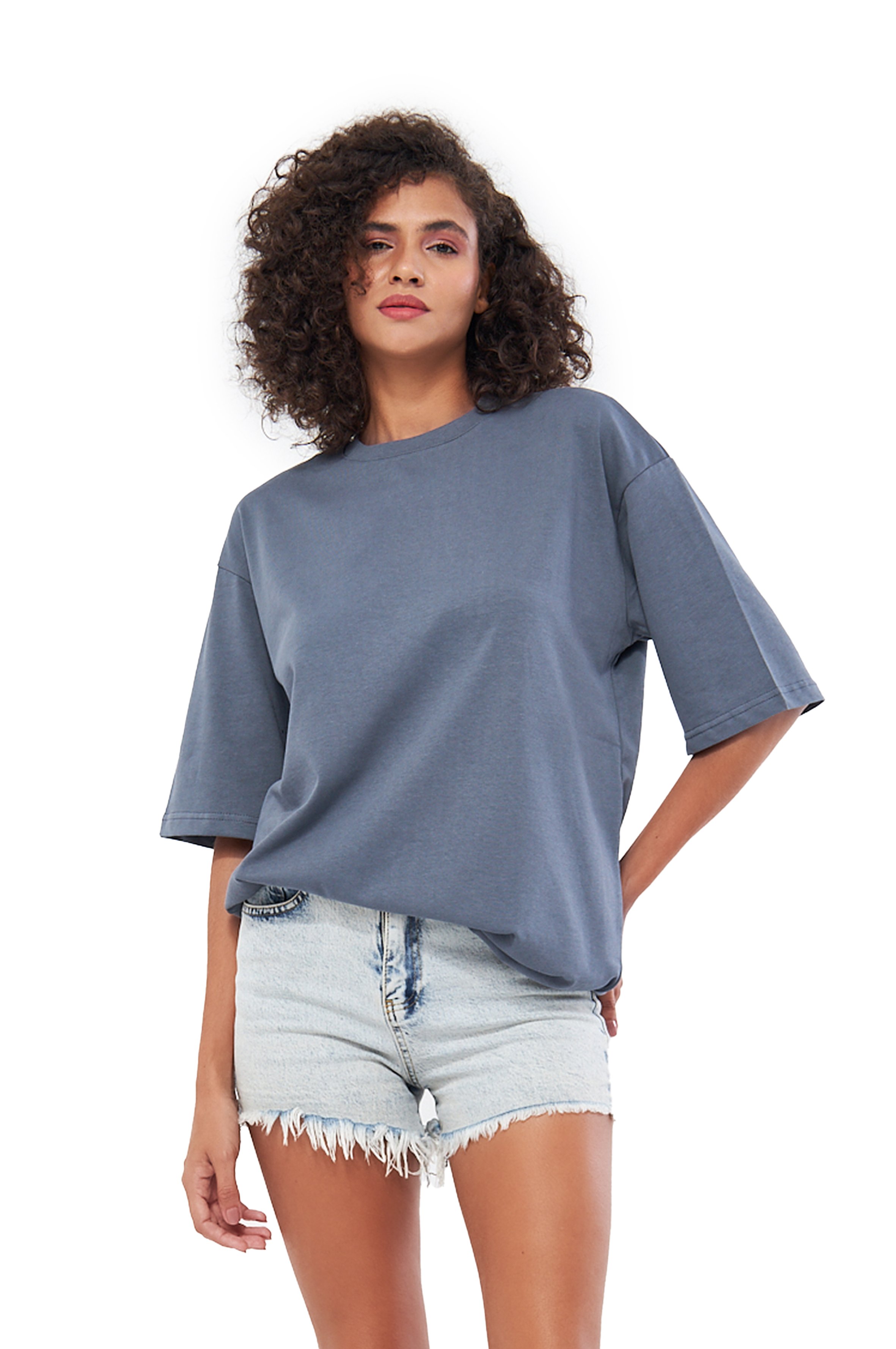 MESFENO KADIN BASIC OVERSIZE  FIT TSHIRT