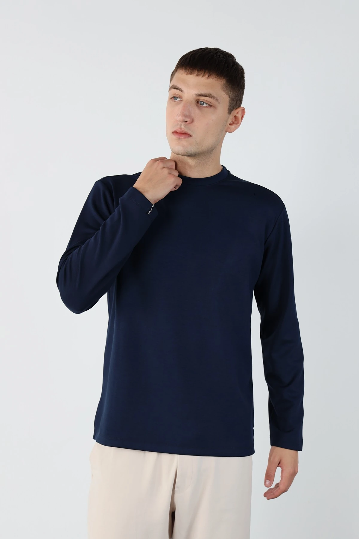 Regular Esnek Modal Kumaş Erkek Sweatshirt
