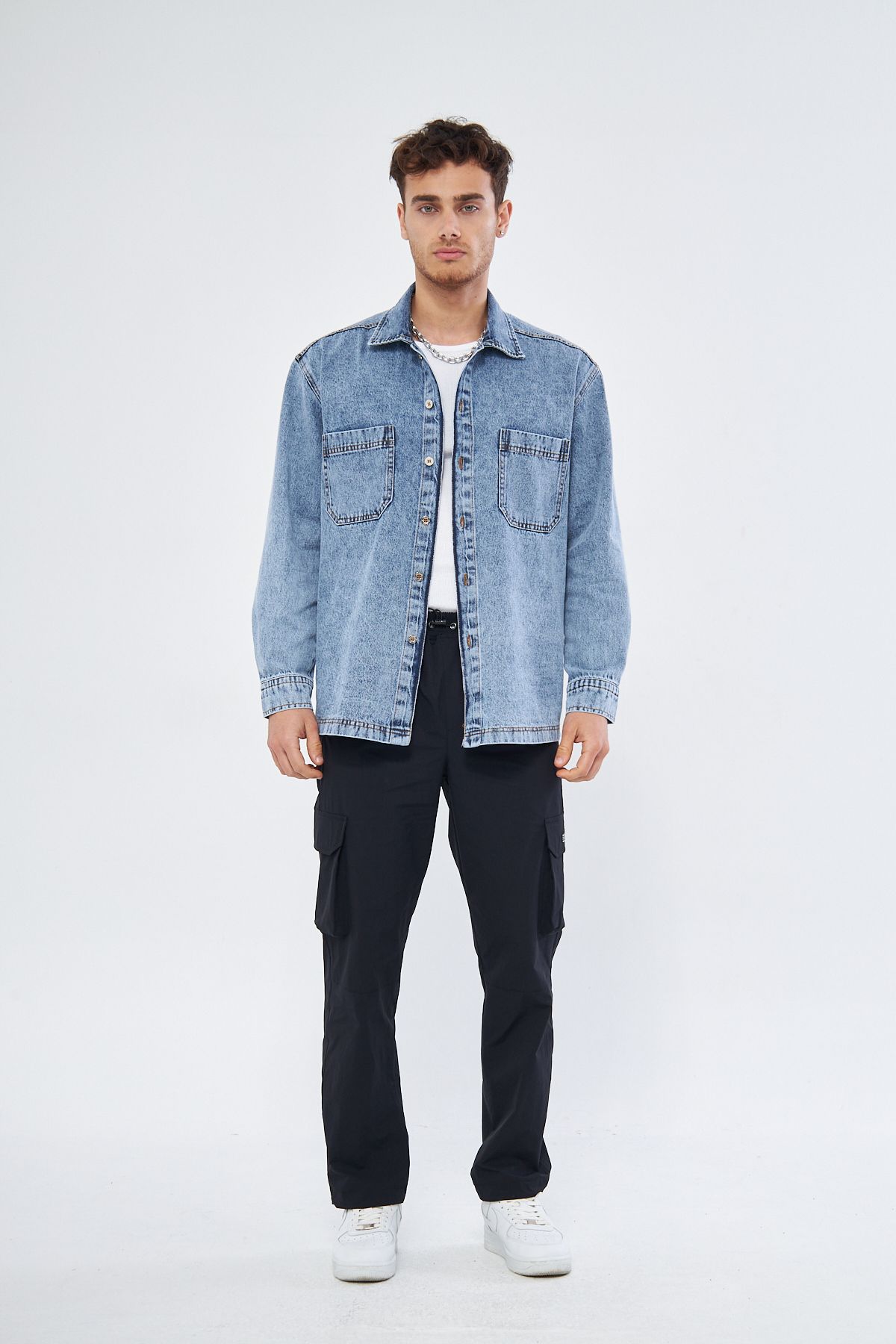 Mesfeno Erkek Denim Gömlek Ceket