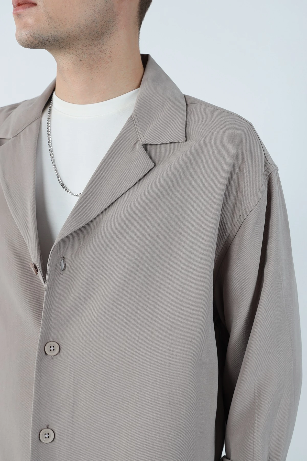 Boxy Fit Modal Kumaş Erkek Gömlek