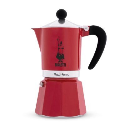 Bialetti Rainbow Moka Pot, 6 Cup, Kırmızı