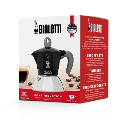 Bialetti İndüksiyon Moka Pot, 6 Cup, Siyah