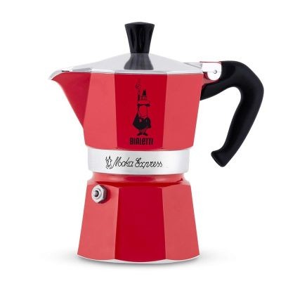 Bialetti Express Moka Pot, 3 Cup, Kırmızı