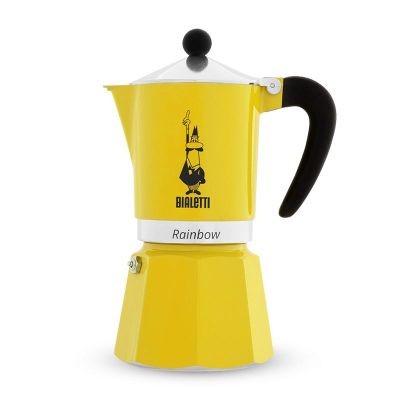 Bialetti Rainbow Moka Pot, 6 Cup, Sarı