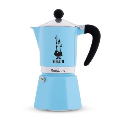 Bialetti Rainbow Moka Pot, 3 Cup, Mavi