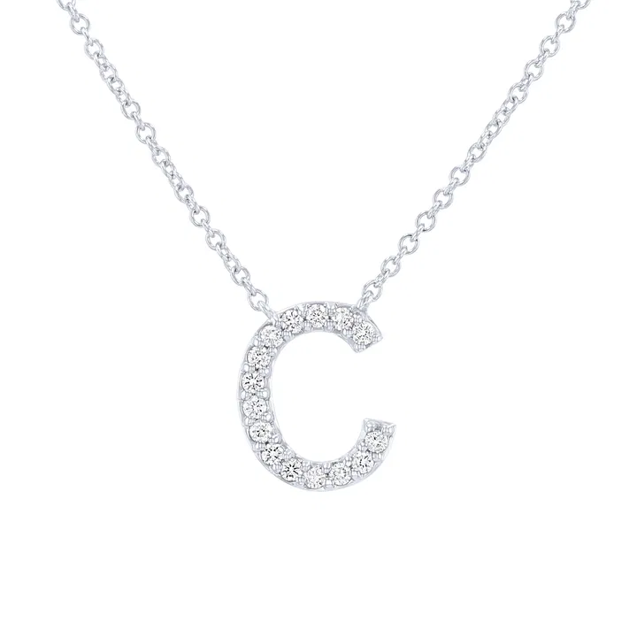 0,10 Karat Pırlanta C Harfi Kolye