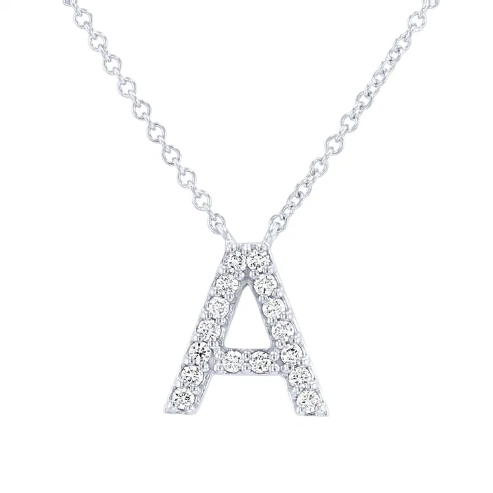 0,10 Karat Pırlanta A Harfi Kolye