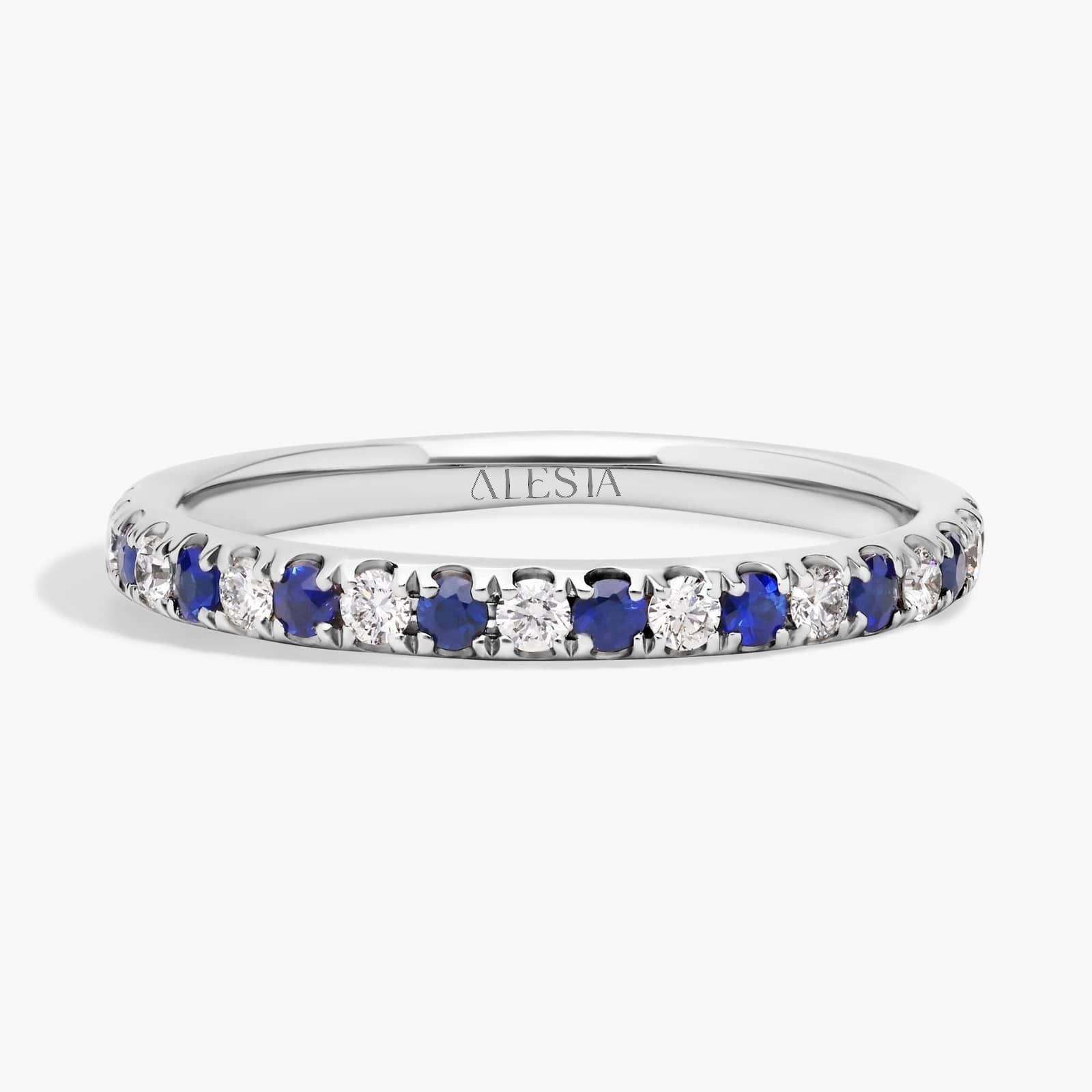 0.32 Karat Safir Yarım Tur Pırlanta Yüzük