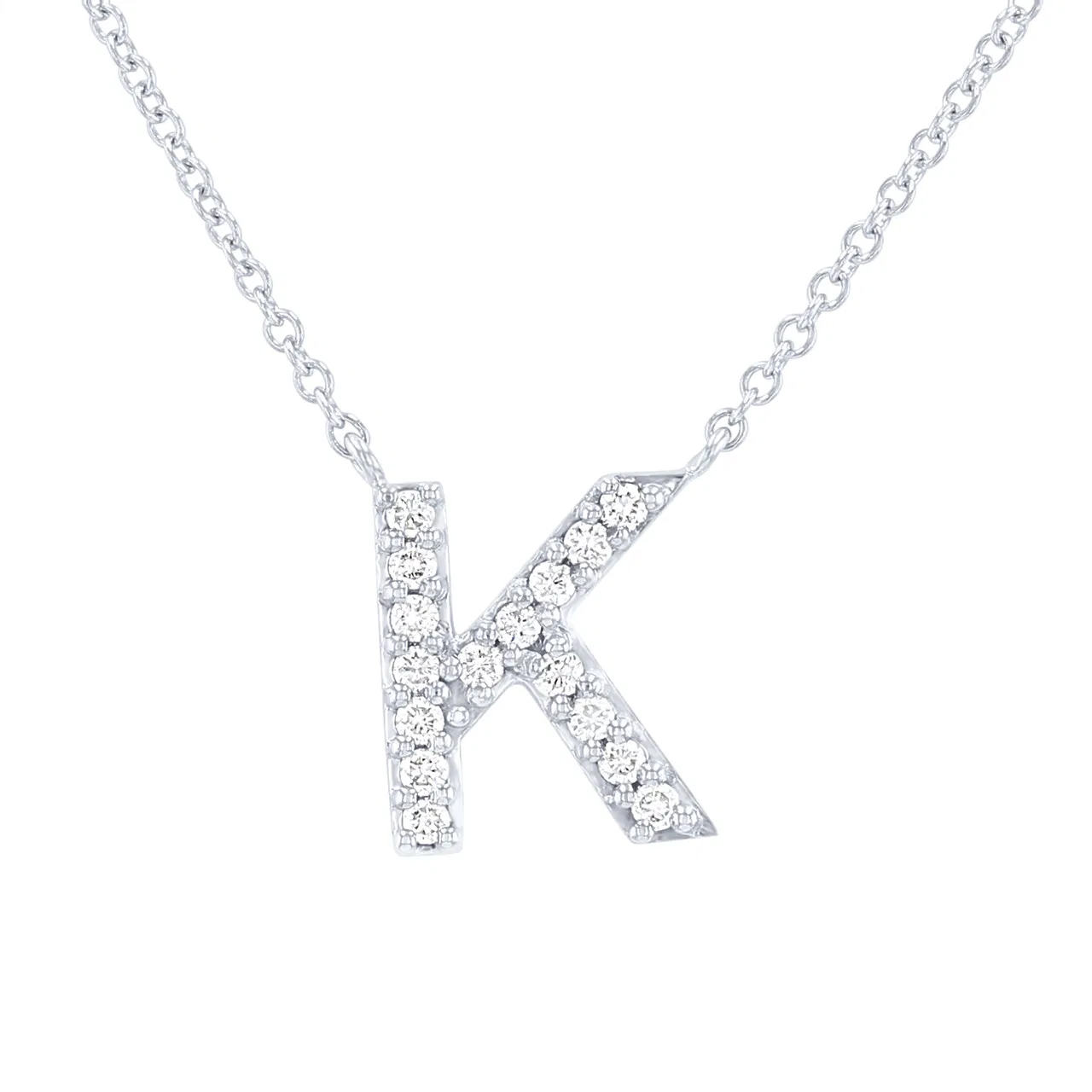 0,10 Karat Pırlanta K Harfi Kolye