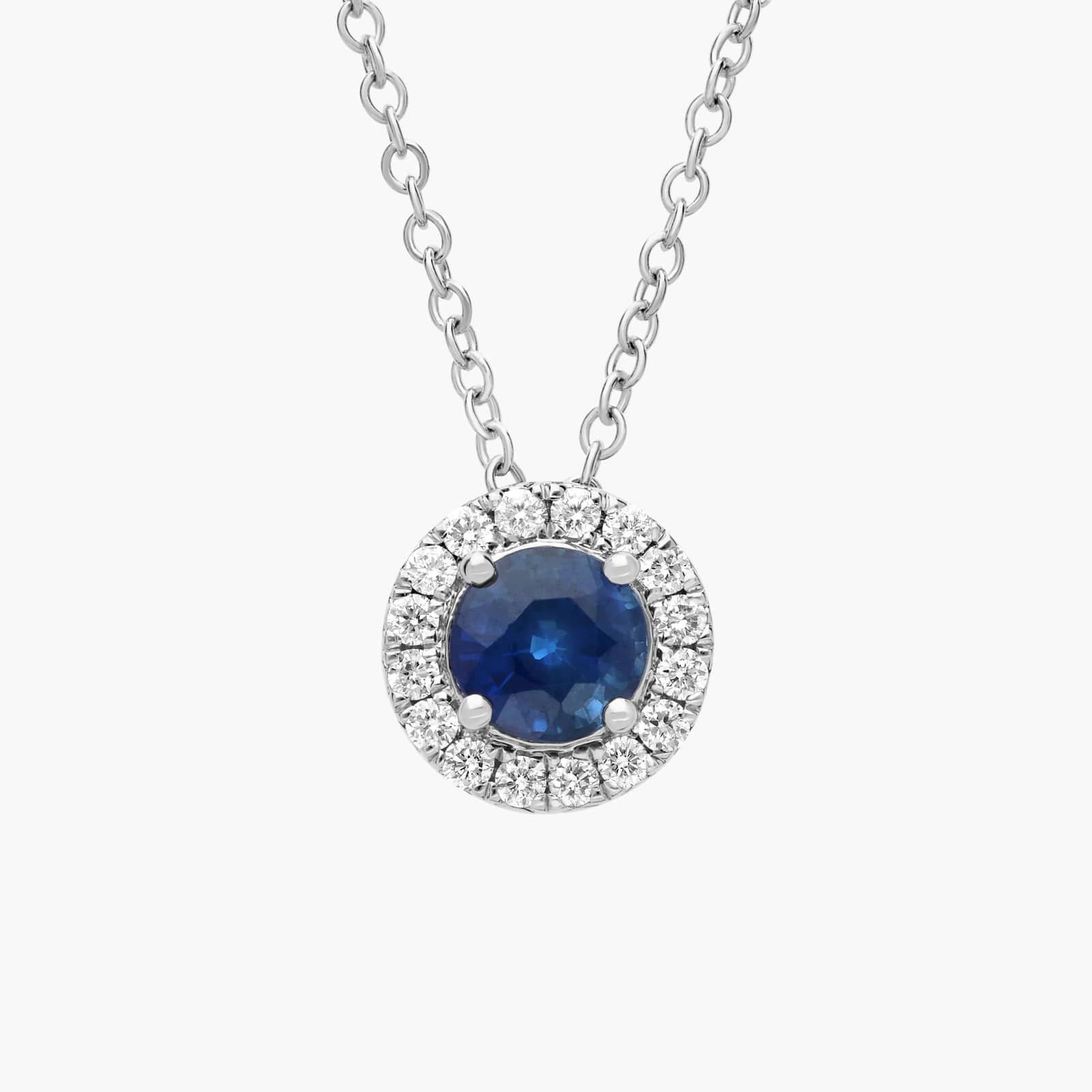 0,68 Karat Pırlanta Safir Kolye