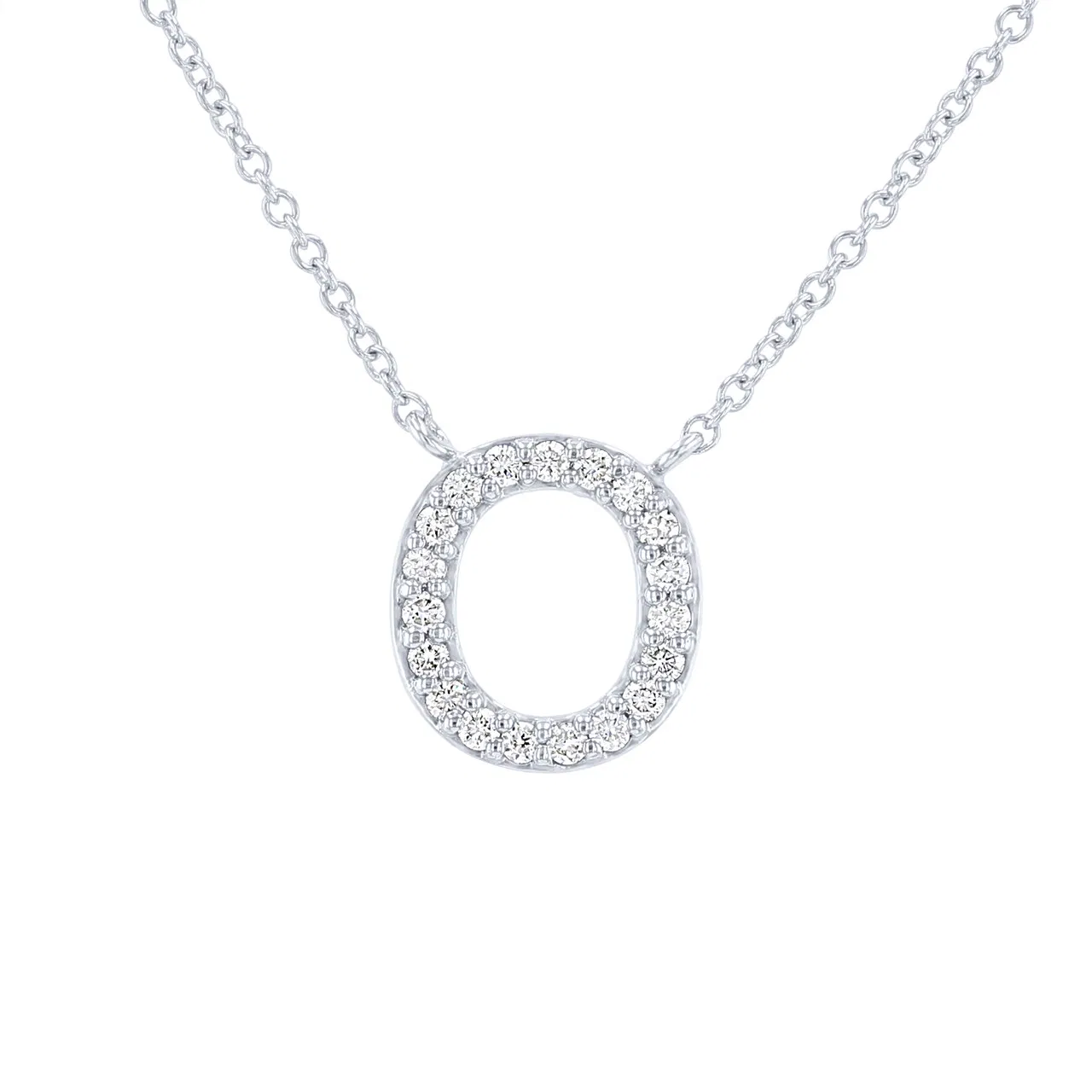 0,10 Karat Pırlanta O Harfi Kolye