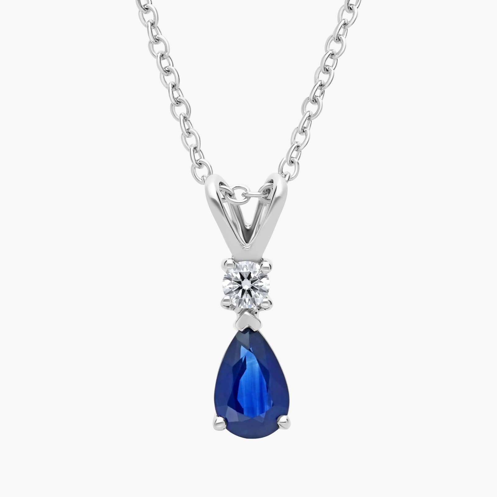 0,59 Karat Pırlanta Safir Kolye