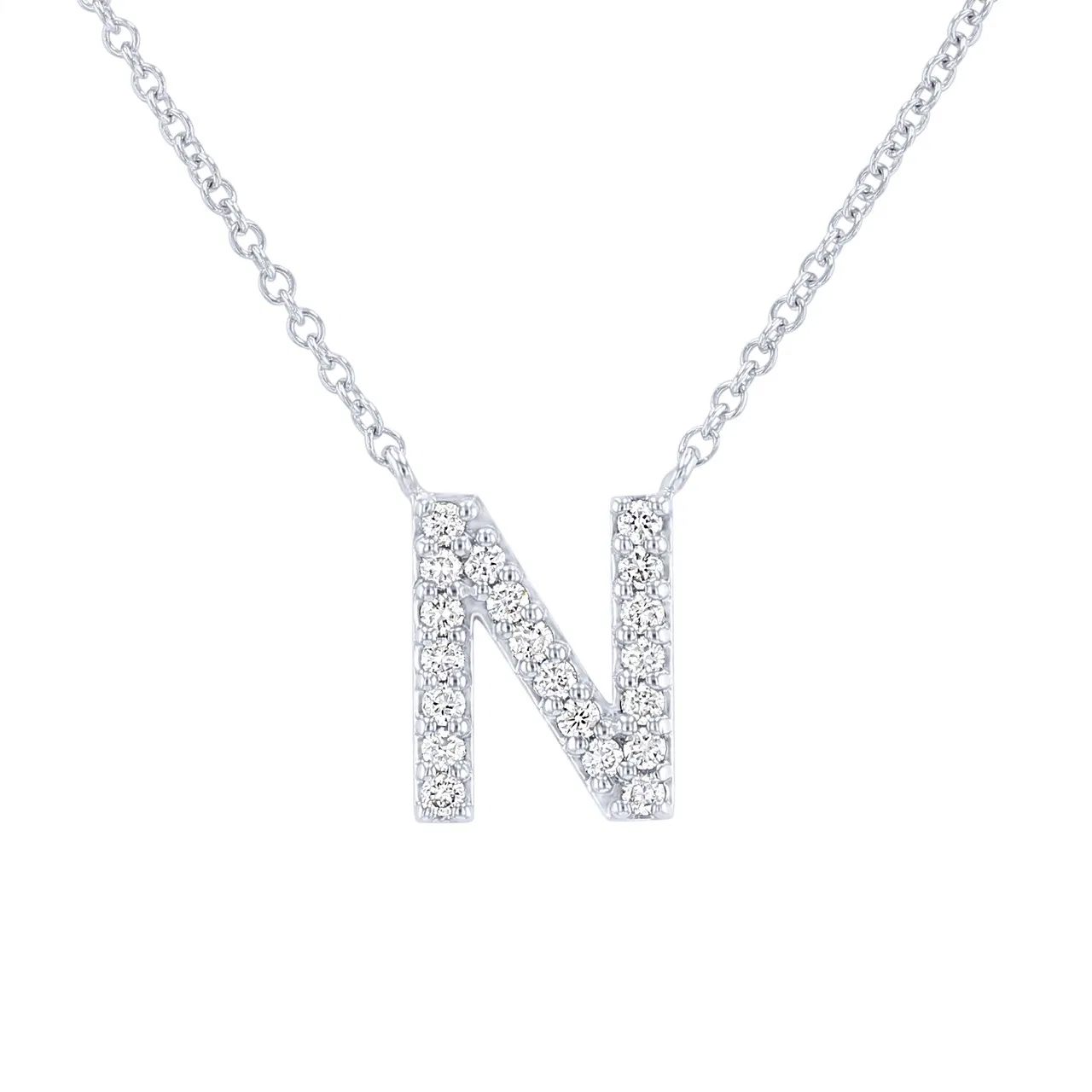0,10 Karat Pırlanta N Harfi Kolye