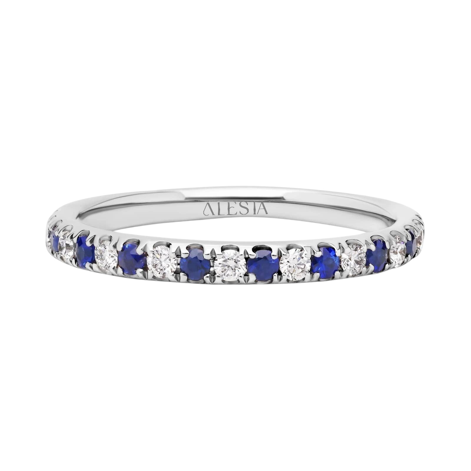0.32 Karat Safir Yarım Tur Pırlanta Yüzük