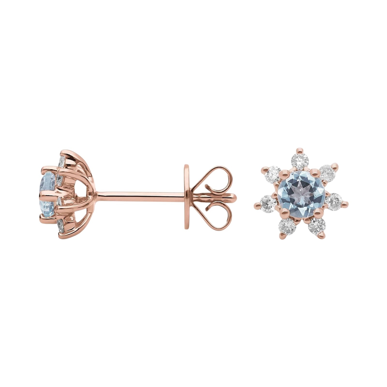 0,63 Karat Aquamarine Taşlı Pırlanta Küpe