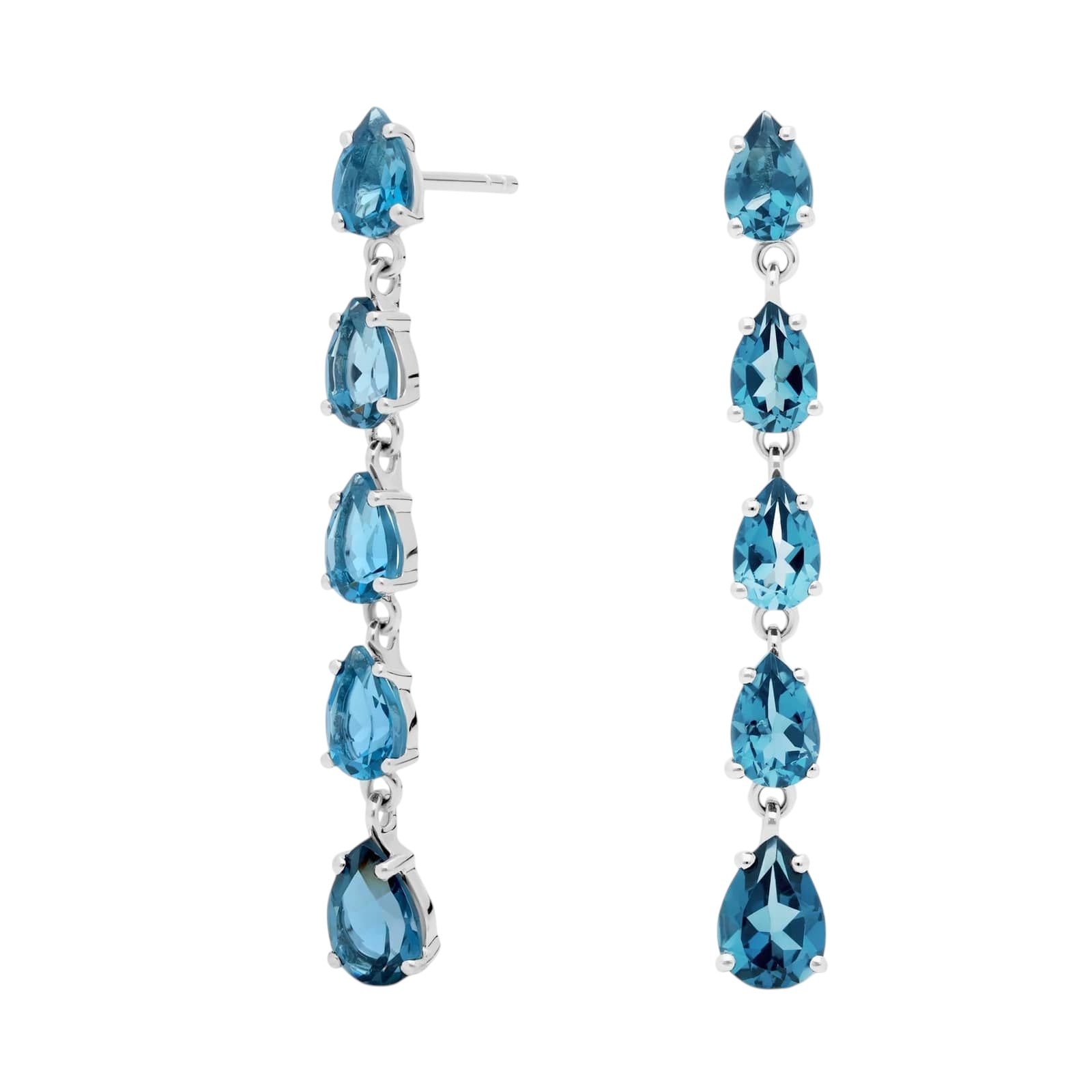 3,20 Karat Mavi Topaz Küpe