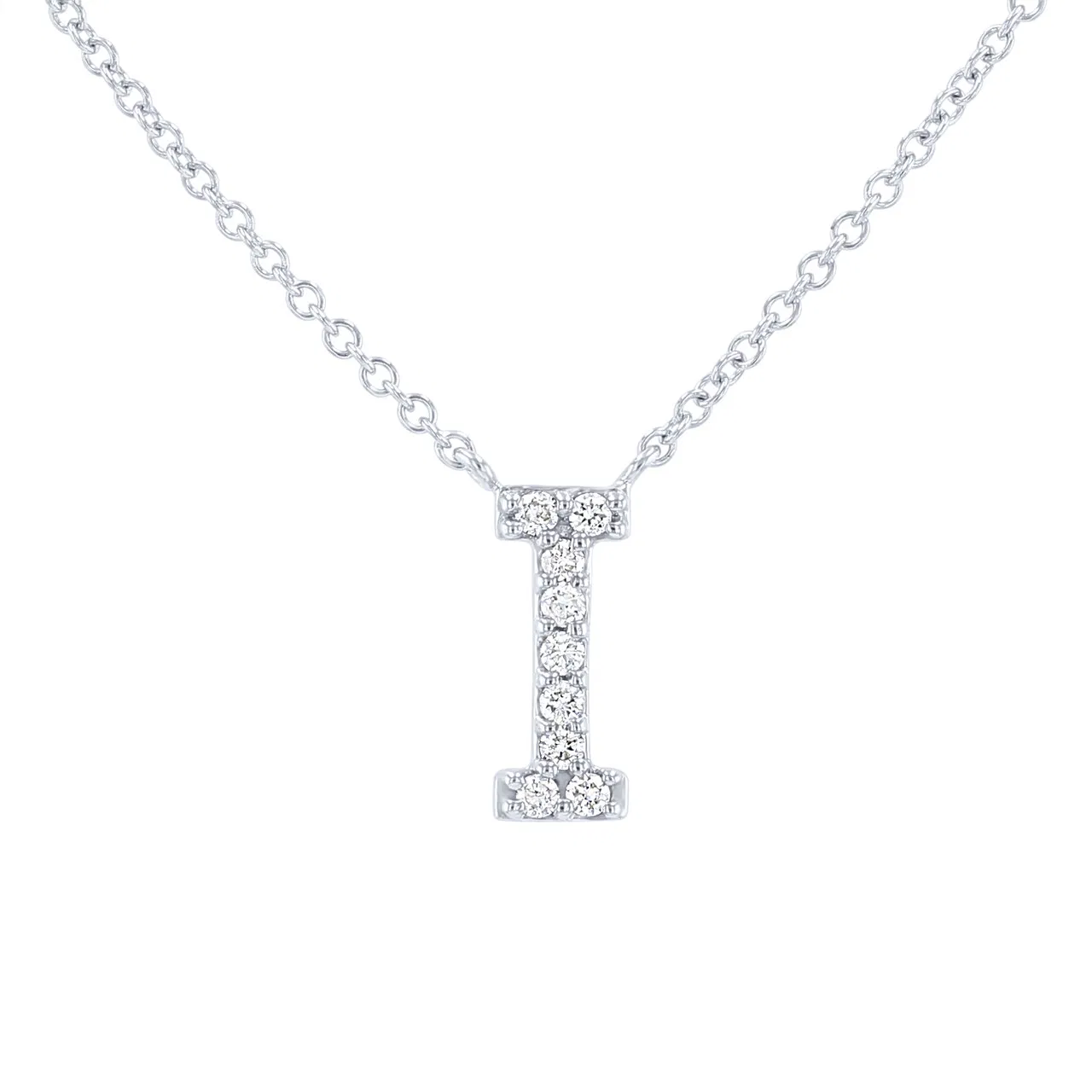 0,10 Karat Pırlanta I Harfi Kolye