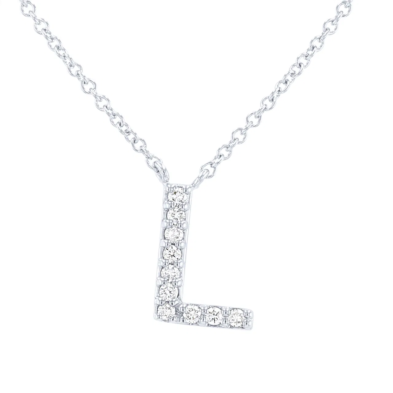 0,10 Karat Pırlanta L Harfi Kolye