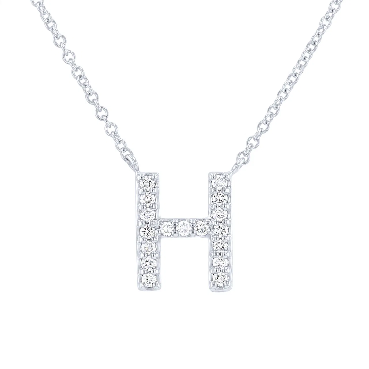 0,10 Karat Pırlanta H Harfi Kolye