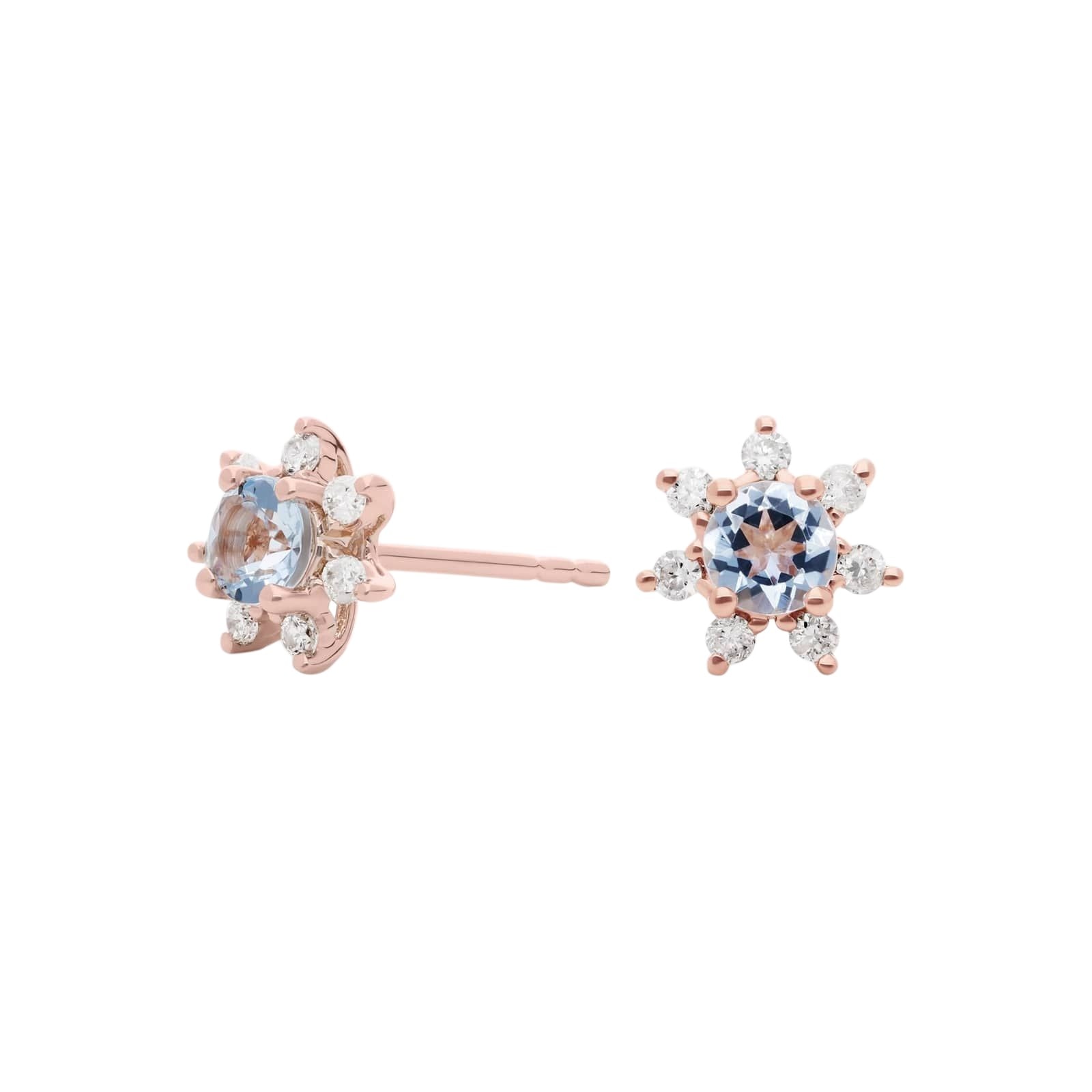 0,63 Karat Aquamarine Taşlı Pırlanta Küpe