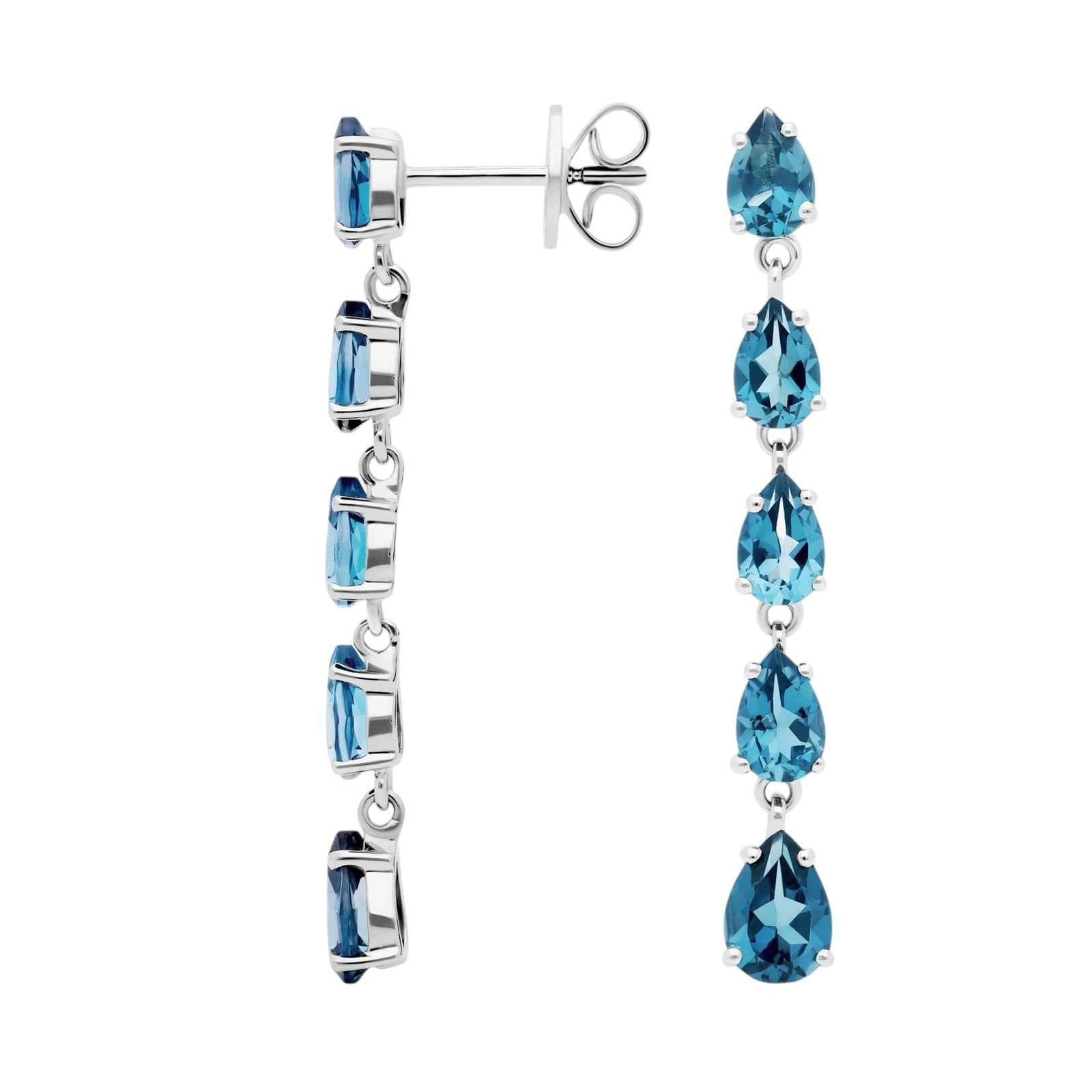 3,20 Karat Mavi Topaz Küpe