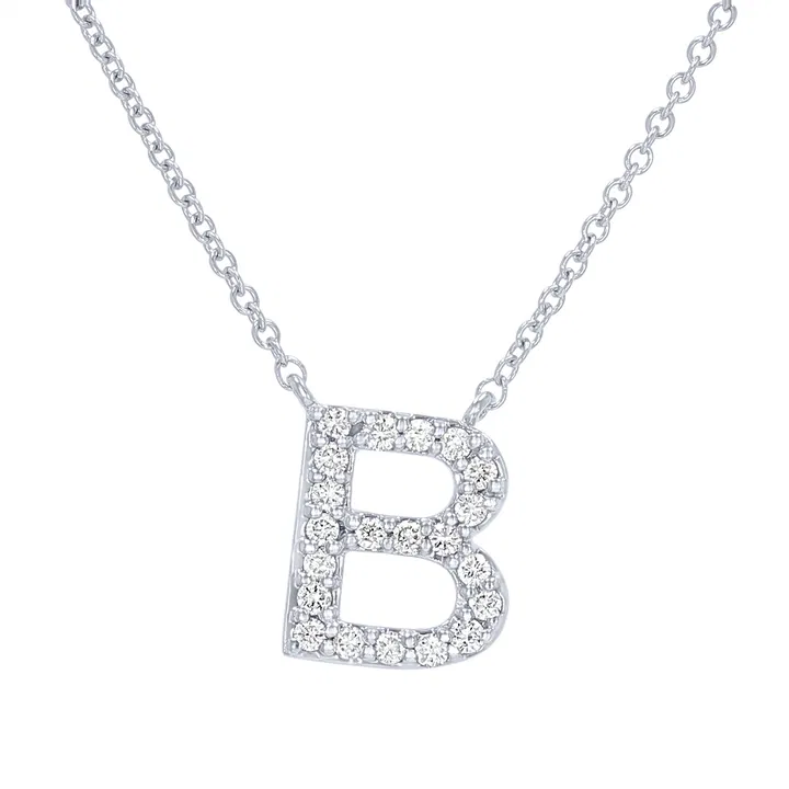 0,10 Karat Pırlanta B Harfi Kolye