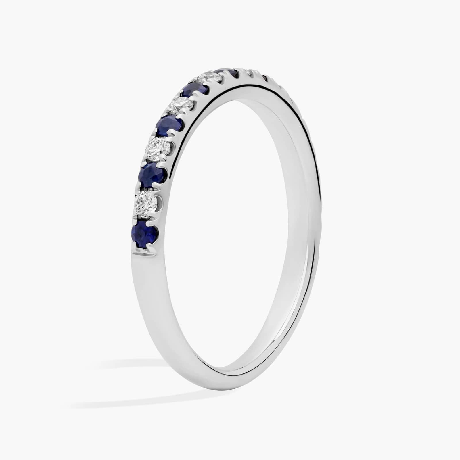0.32 Karat Safir Yarım Tur Pırlanta Yüzük