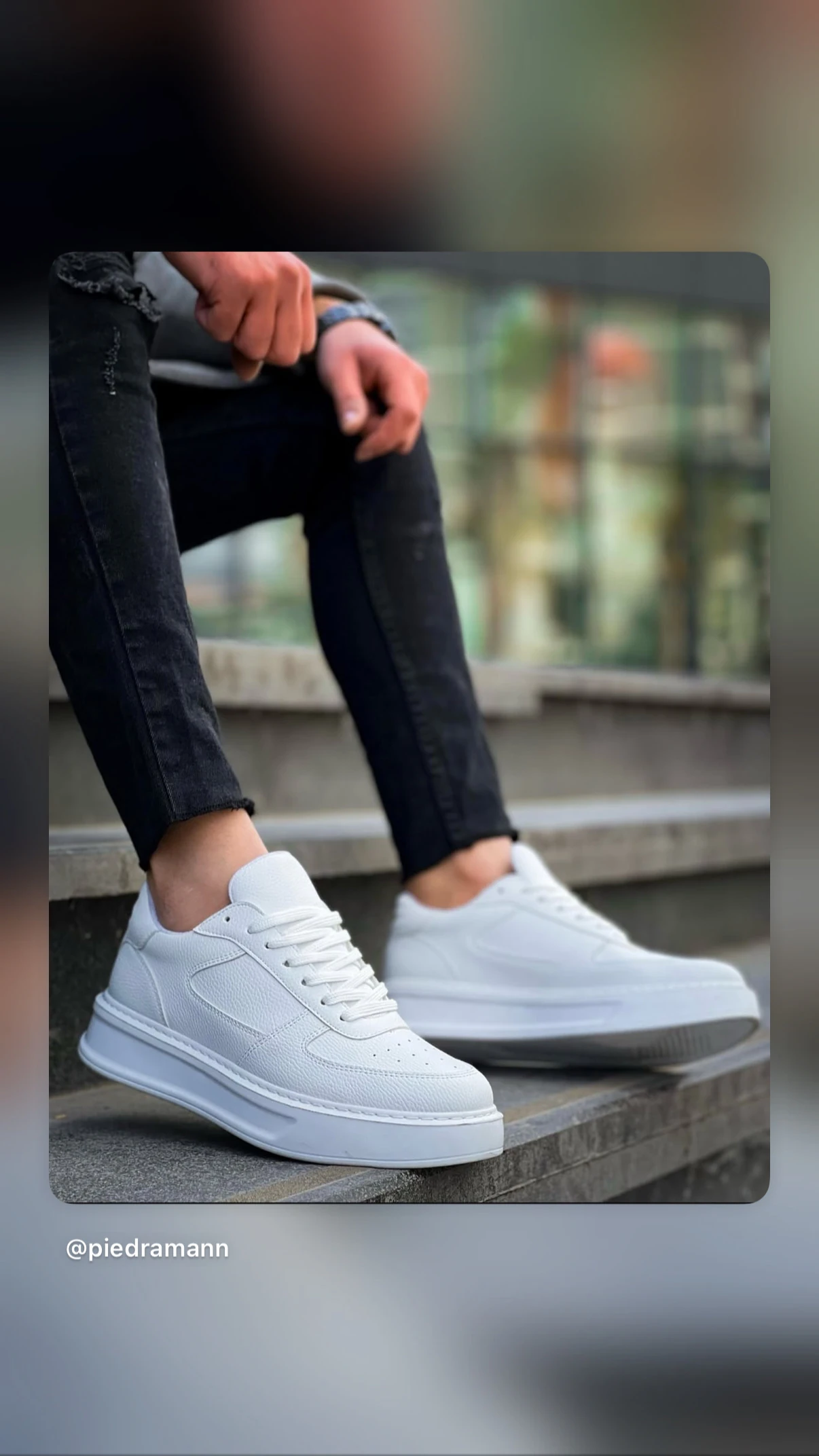 Kalın taban Beyaz Spor Ayakkabı