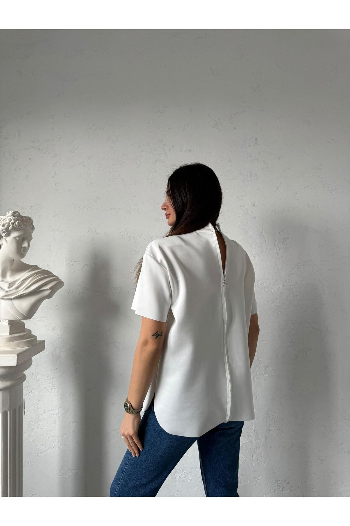 t-shirt ,scubo kumaş beyaz t-shirt