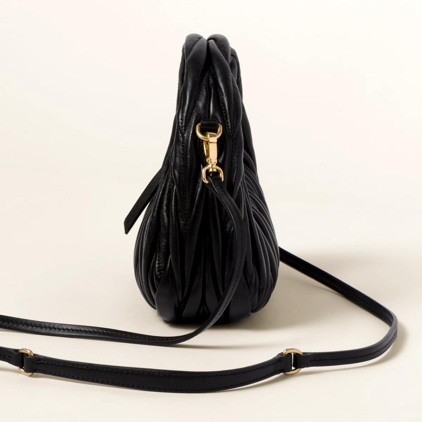 Miu Miu Wander matelassé nappa leather hobo mini bag -