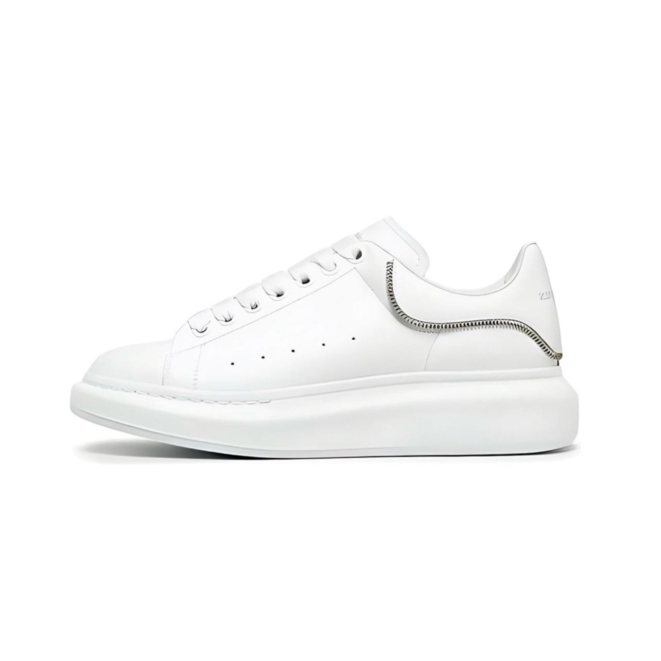 Alexander Mcqueen All White Zip Detail